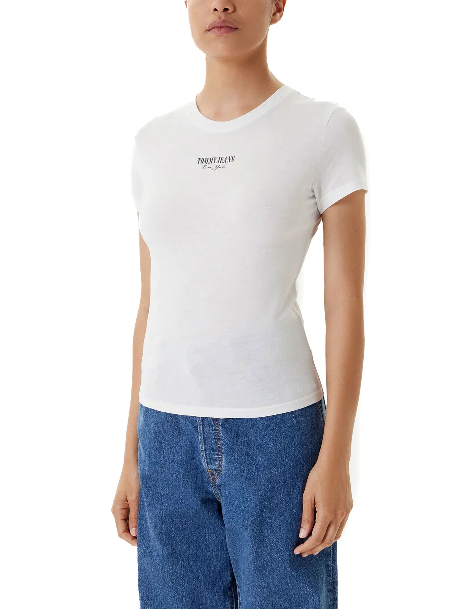 T-shirt maniche corte essential logo frontale bianco - Image 4