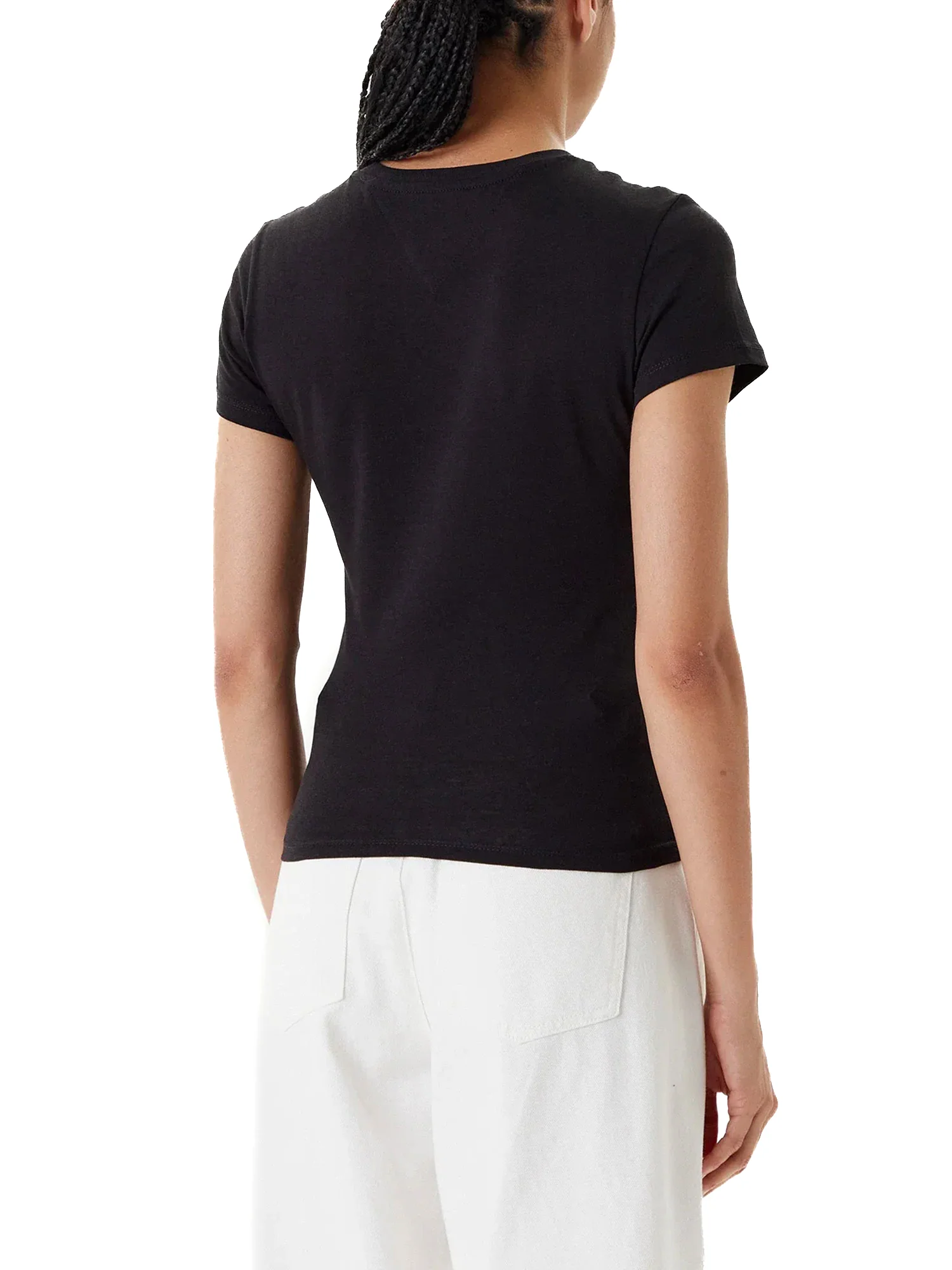T-shirt maniche corte essential logo frontale nero - Image 2