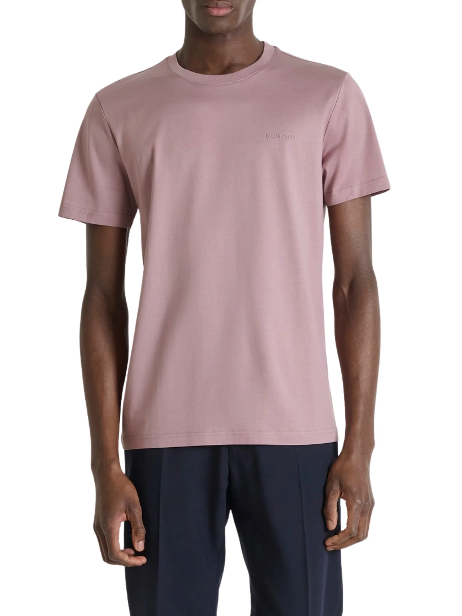 T-shirt con maniche corte modello slim neuter fabric cipria