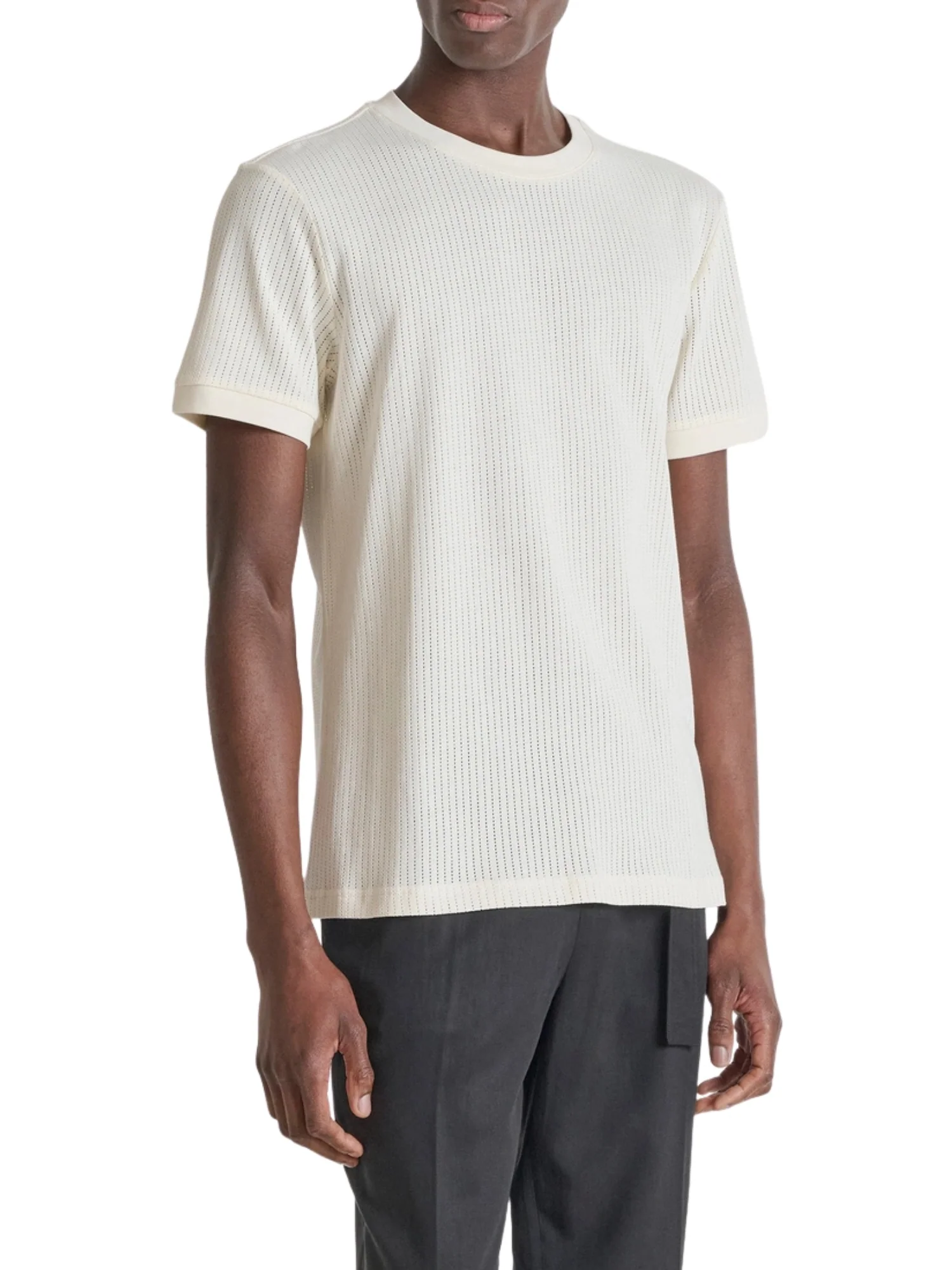 T-shirt con maniche corte modello slim neuter fabric crema