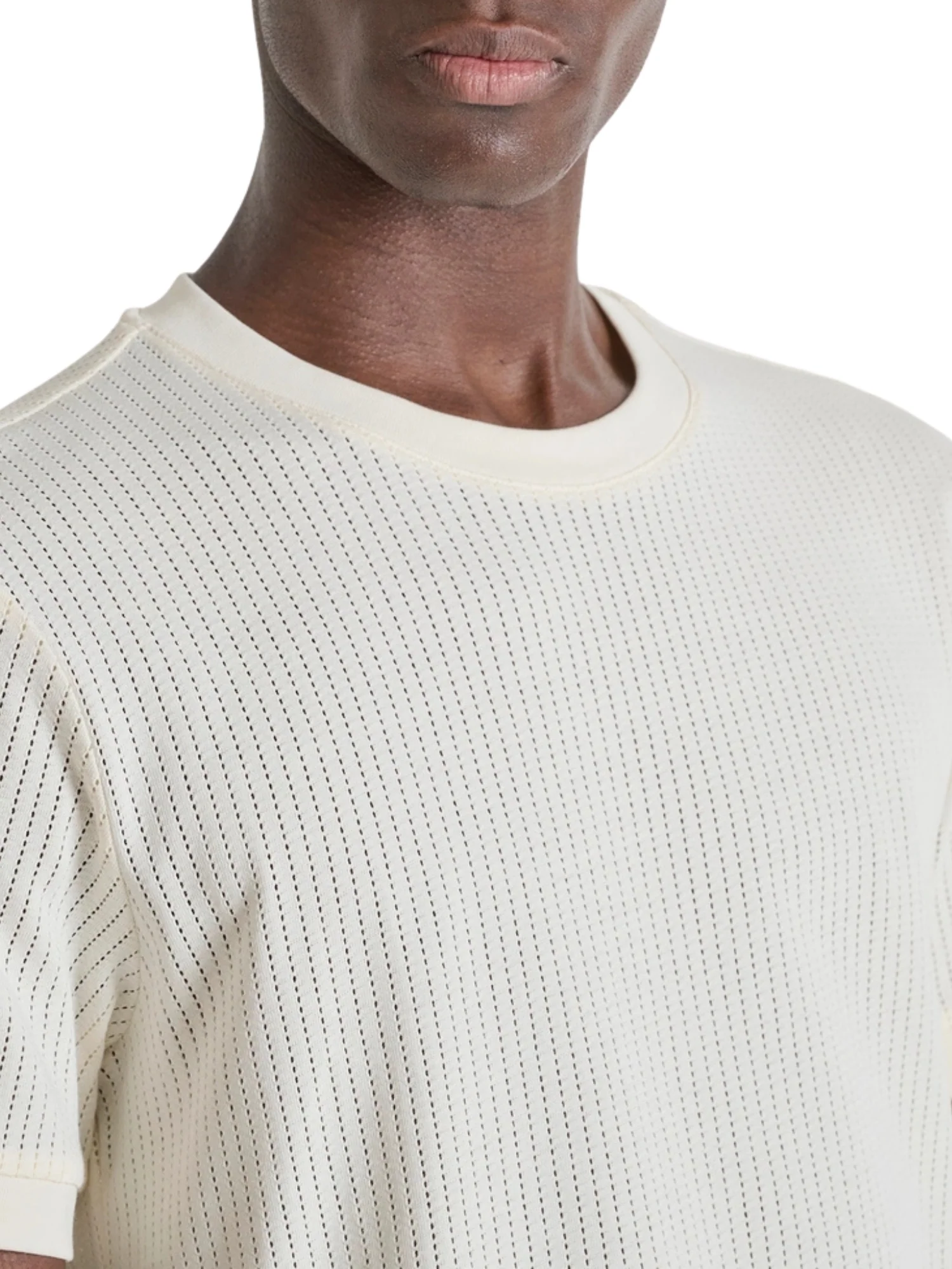 T-shirt con maniche corte modello slim neuter fabric crema - Image 3