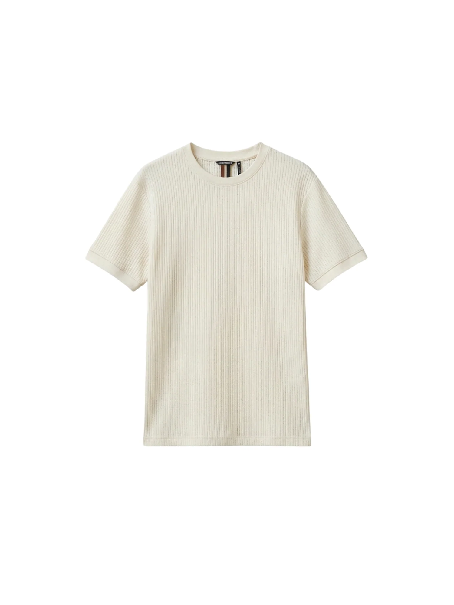 T-shirt con maniche corte modello slim neuter fabric crema - Image 4