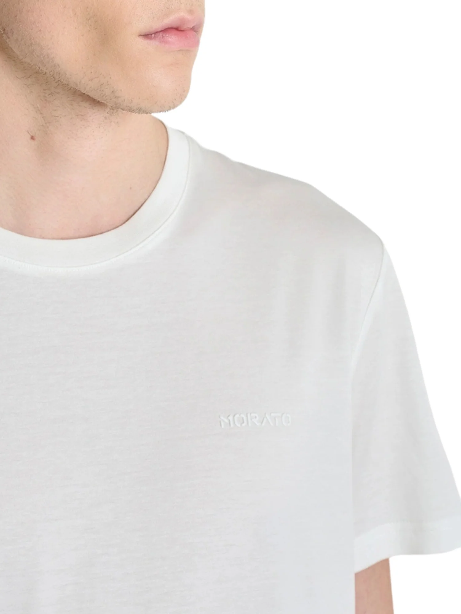 T-shirt con maniche corte modello slim neuter fabric crema - Image 3