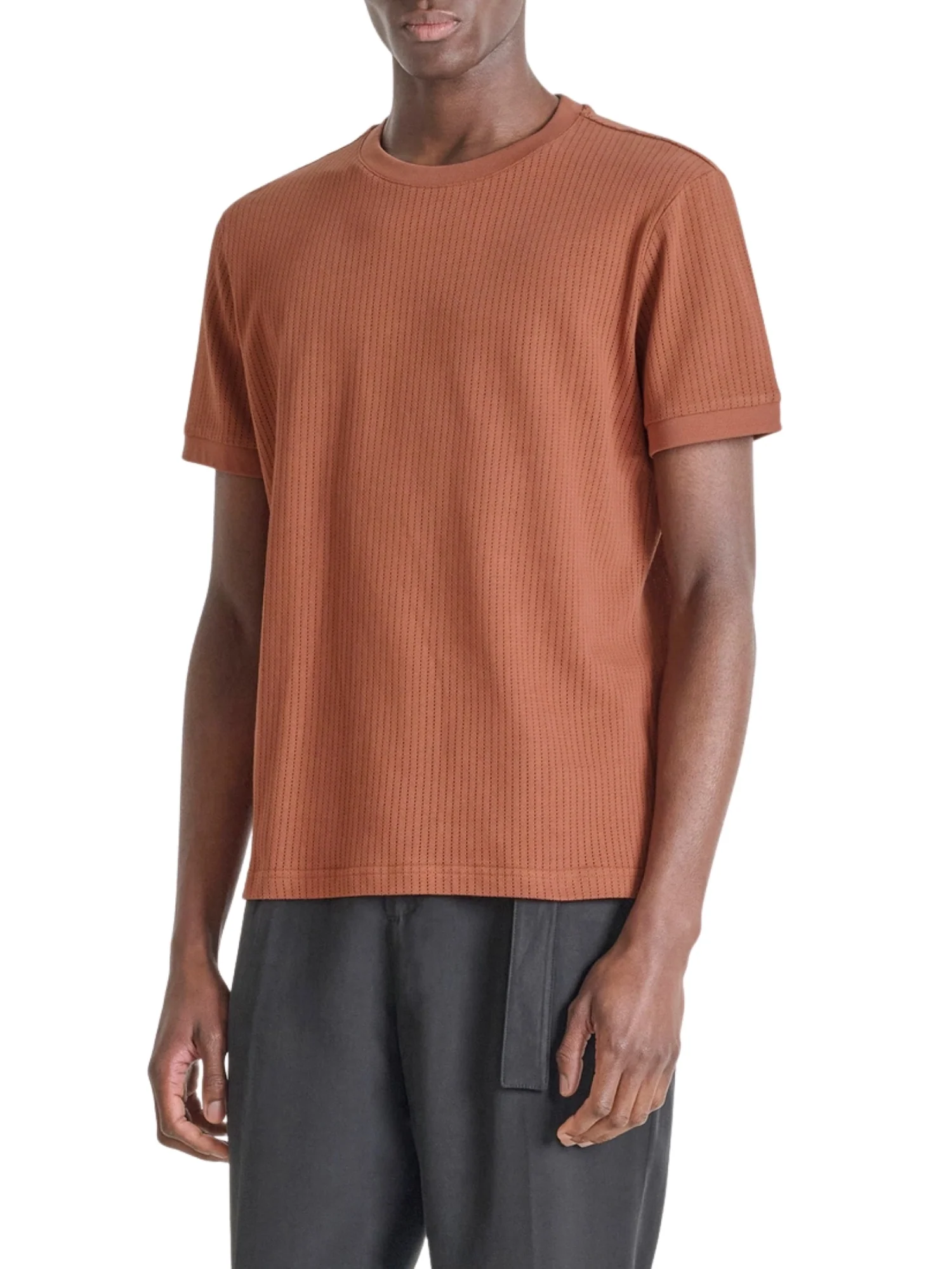T-shirt con maniche corte modello slim neuter fabric dusty pink