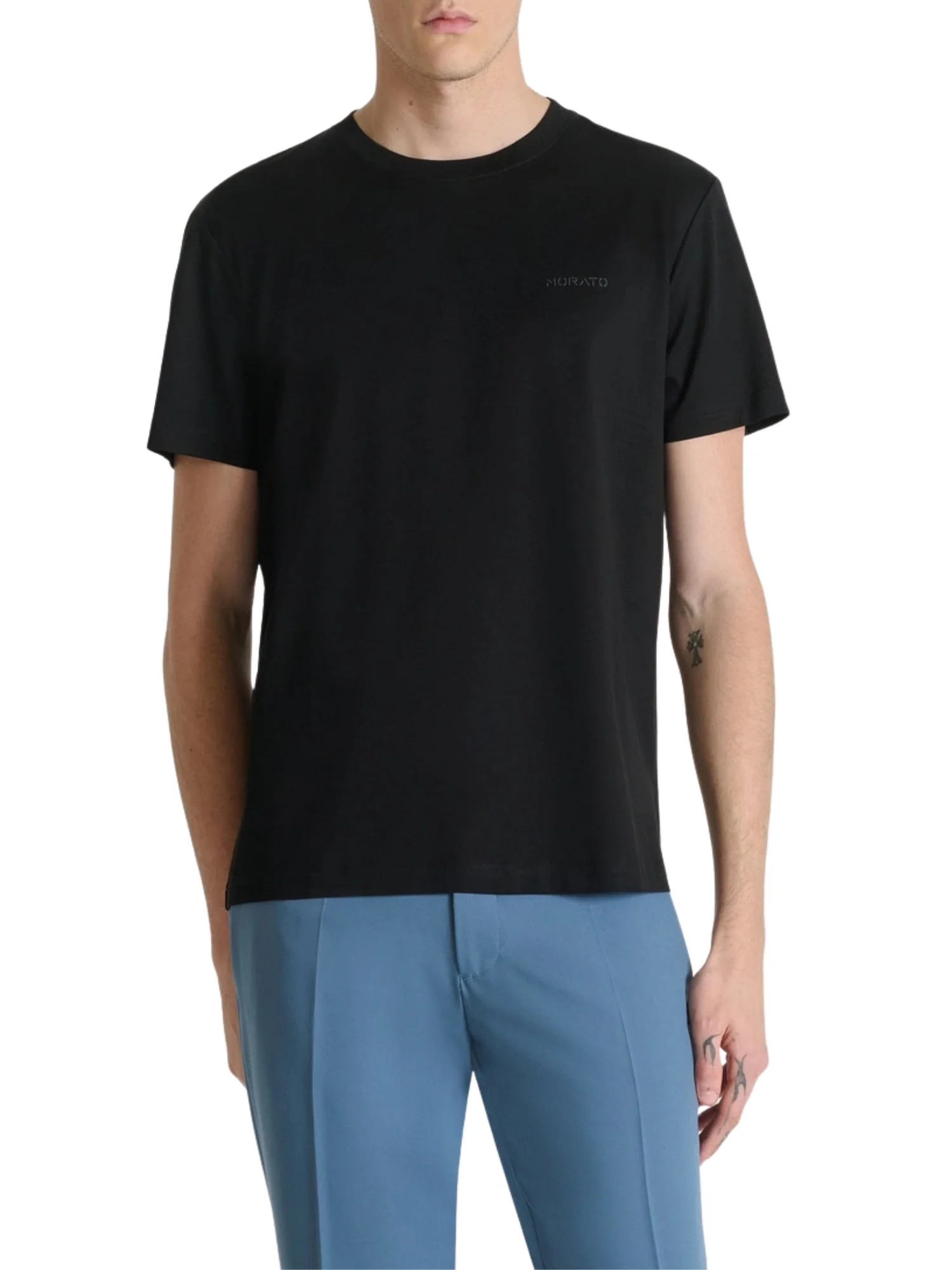 T-shirt con maniche corte modello slim neuter fabric nero