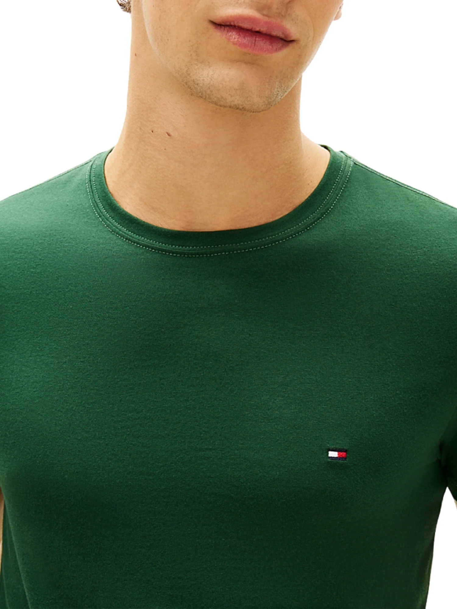 T-shirt con maniche corte Tommy Hilfiger modello slim stretch verde - Image 4