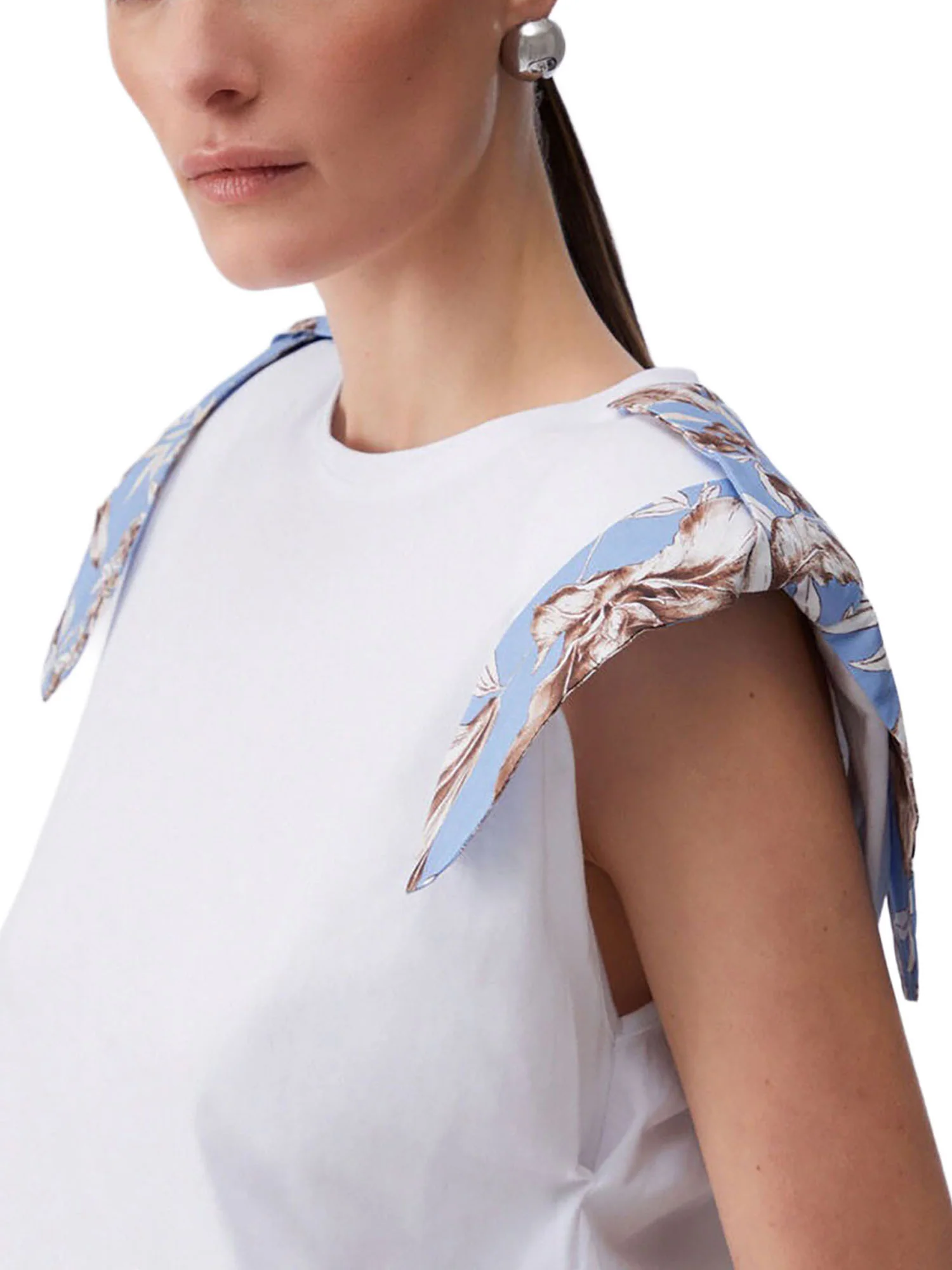 T-shirt Liu Jo Donna manica corta con spalline imbottite bianco MULTI - Image 3