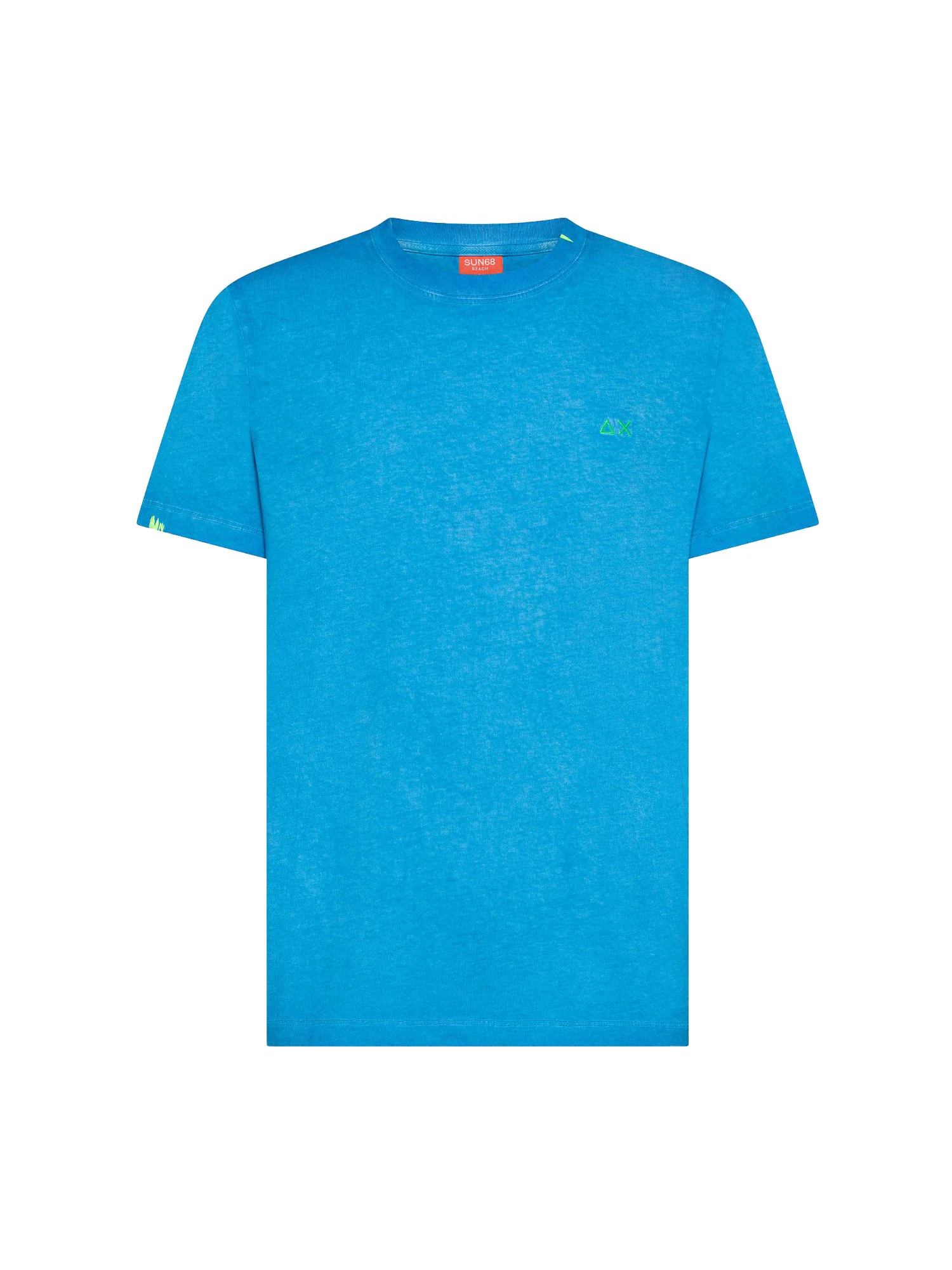 T-shirt Sun 68 uomo manica corta Special Dyed Beach turchese