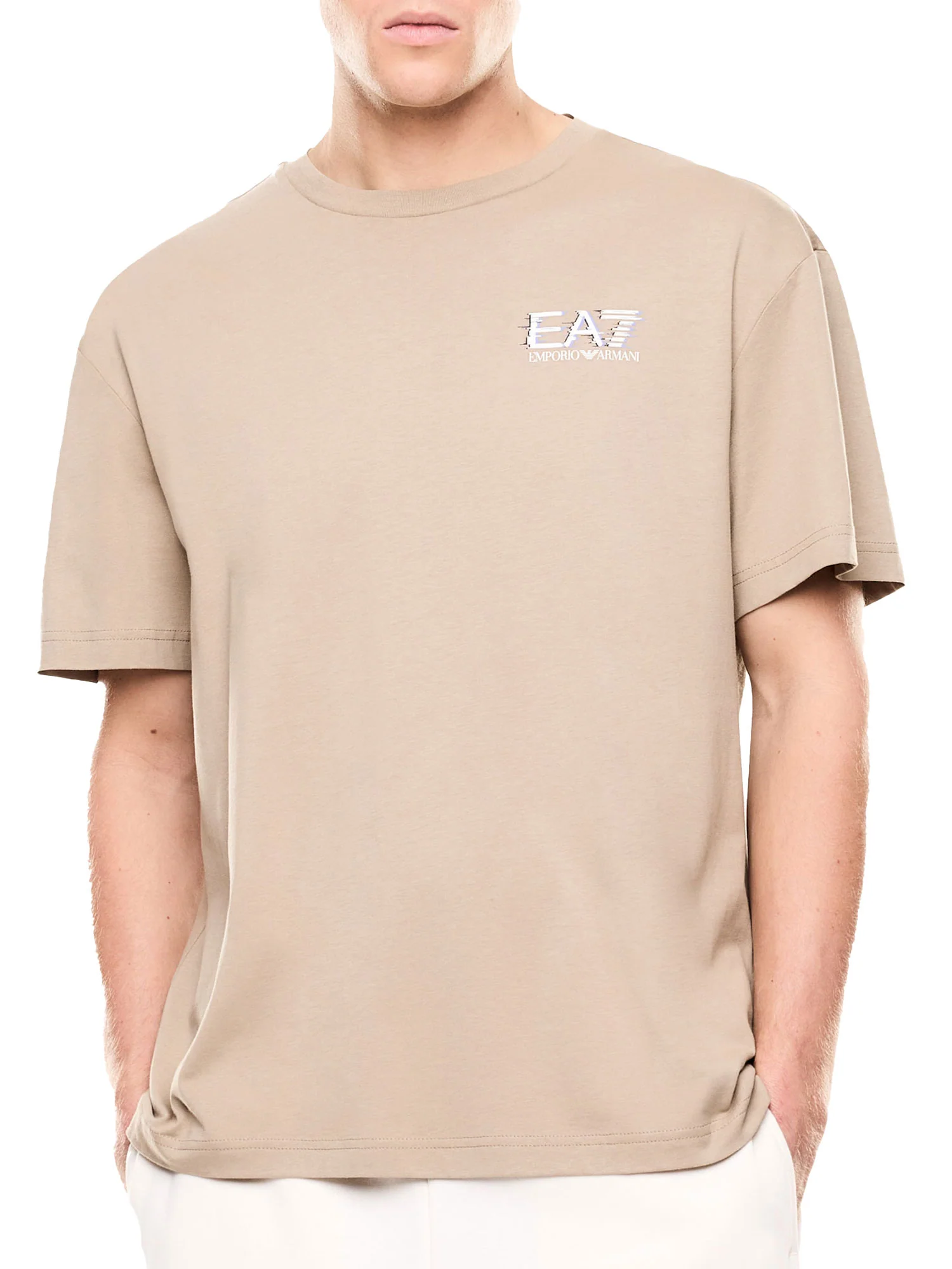 T-shirt EA7 uomo manica corta special logo sabbia