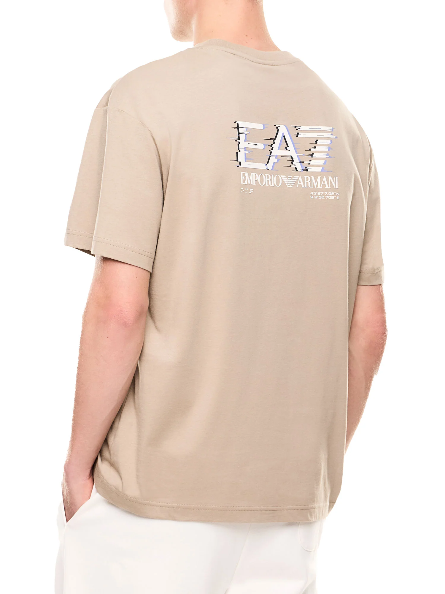 T-shirt EA7 uomo manica corta special logo sabbia - Image 2