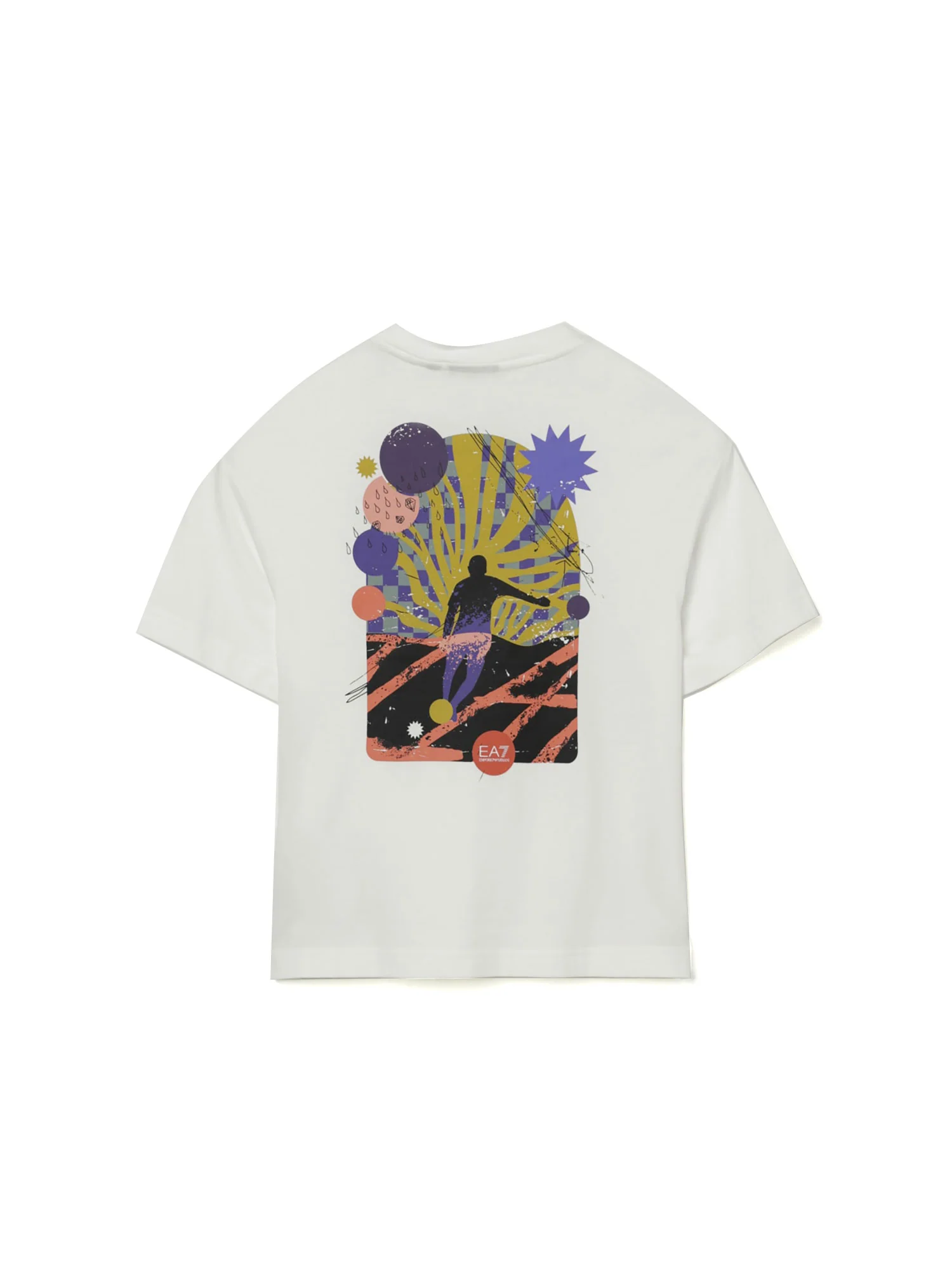 T-shirt maxi stampa sul retro bianco - Image 2