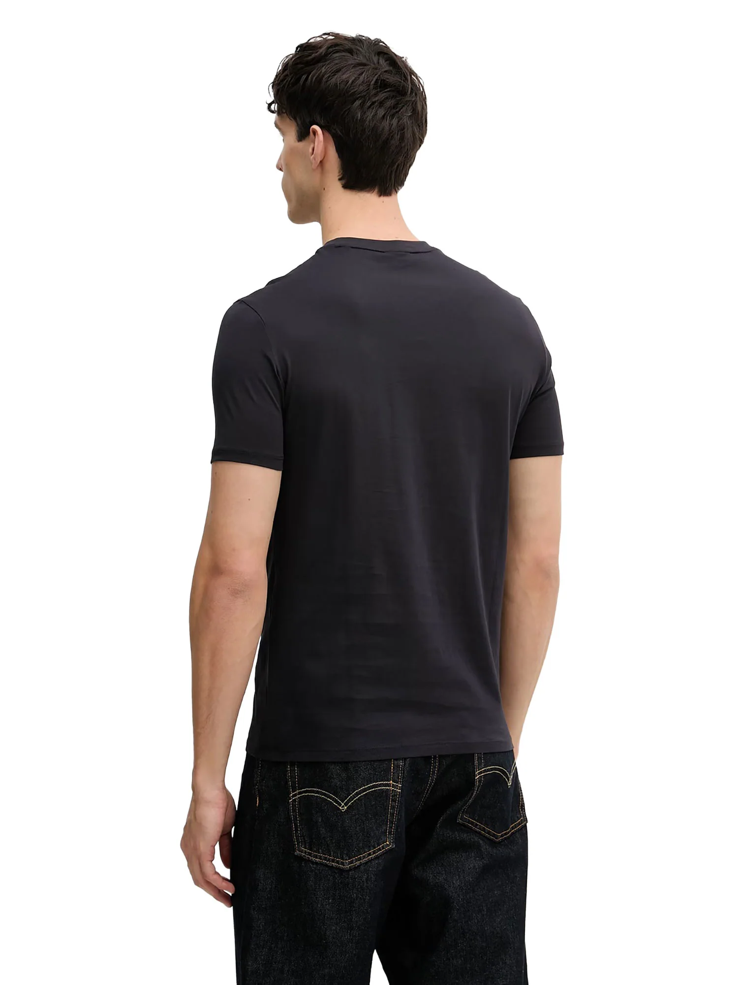 T-shirt Armani Exchange Uomo manica corta con logo stampato blu - Image 2
