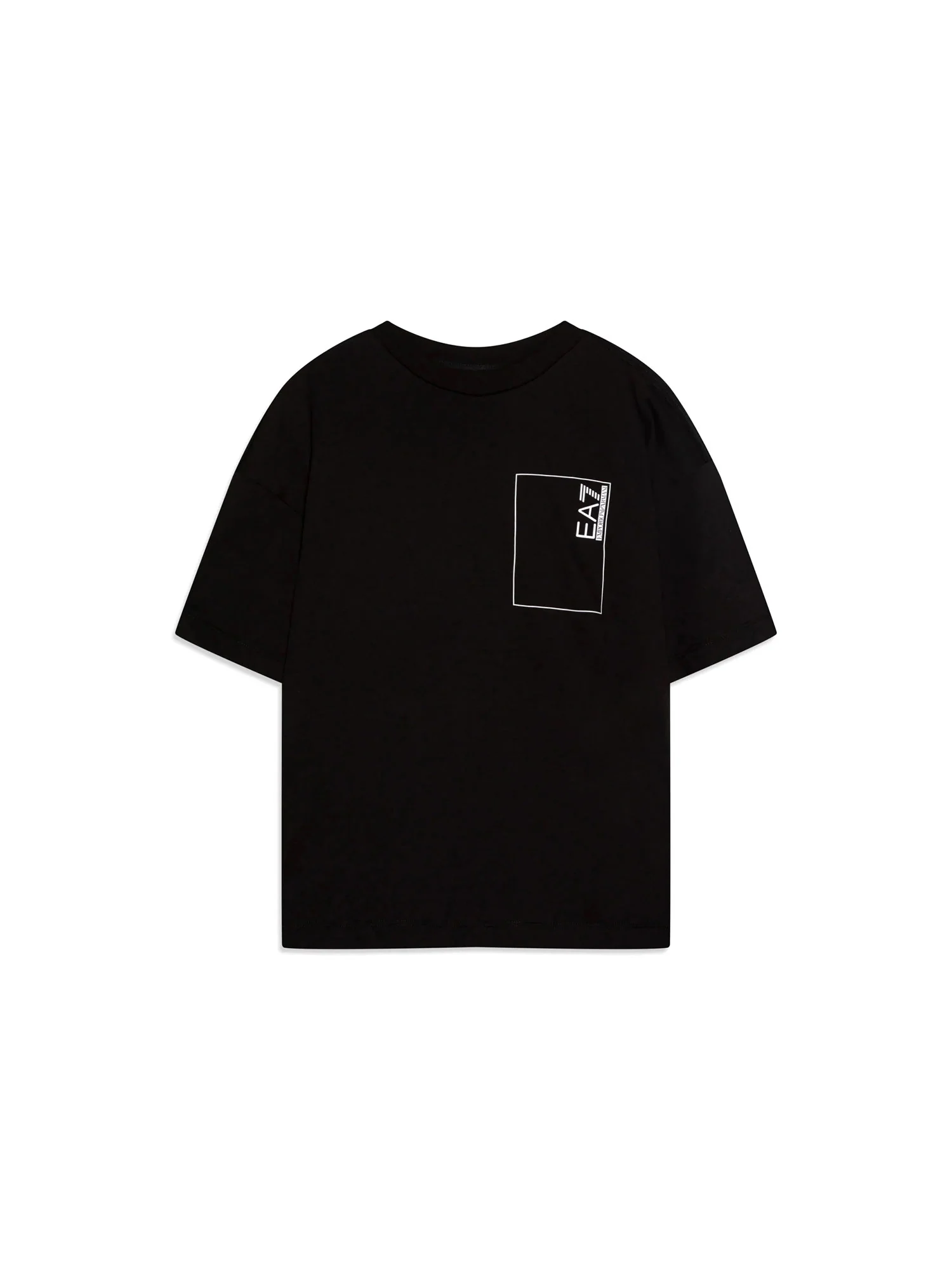 T-shirt stampa doppio logo fronte e retro nero