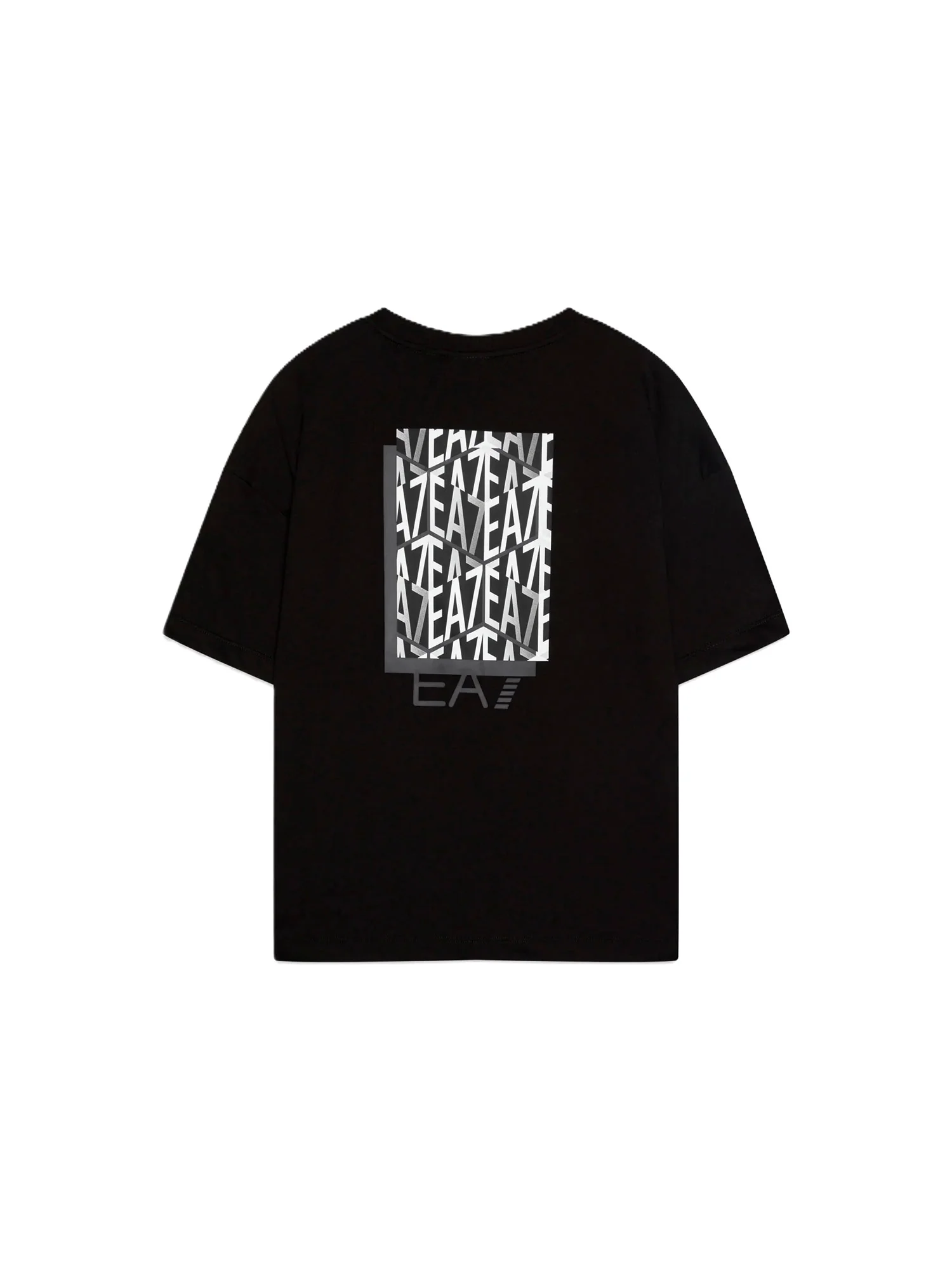 T-shirt stampa doppio logo fronte e retro nero - Image 2