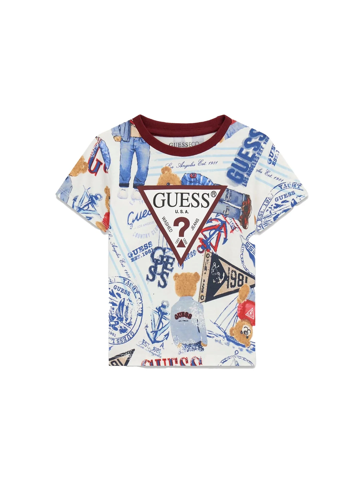 T-shirt Guess Neonato stampata con logo fantasia