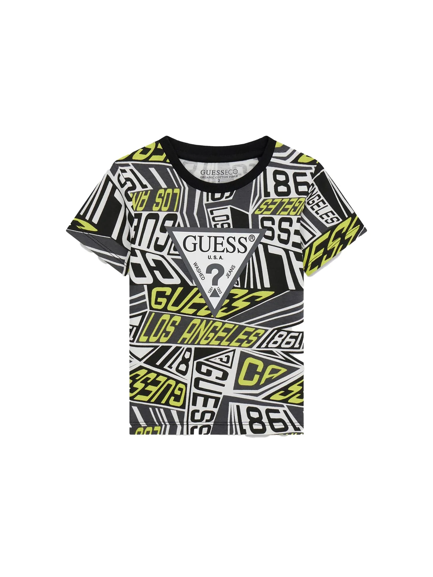 T-shirt Guess Neonato stampata con logo nero multi