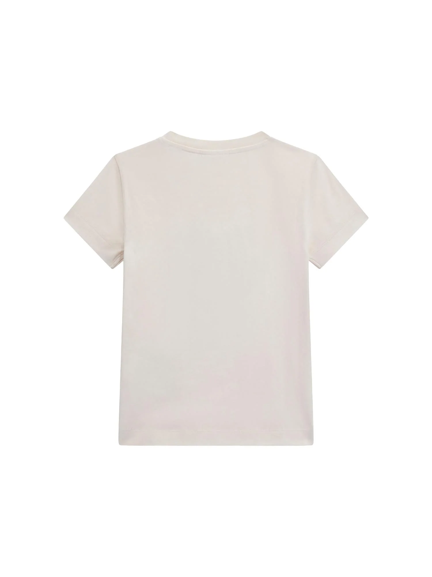 T-shirt Guess Bambina con logo strass panna - Image 2
