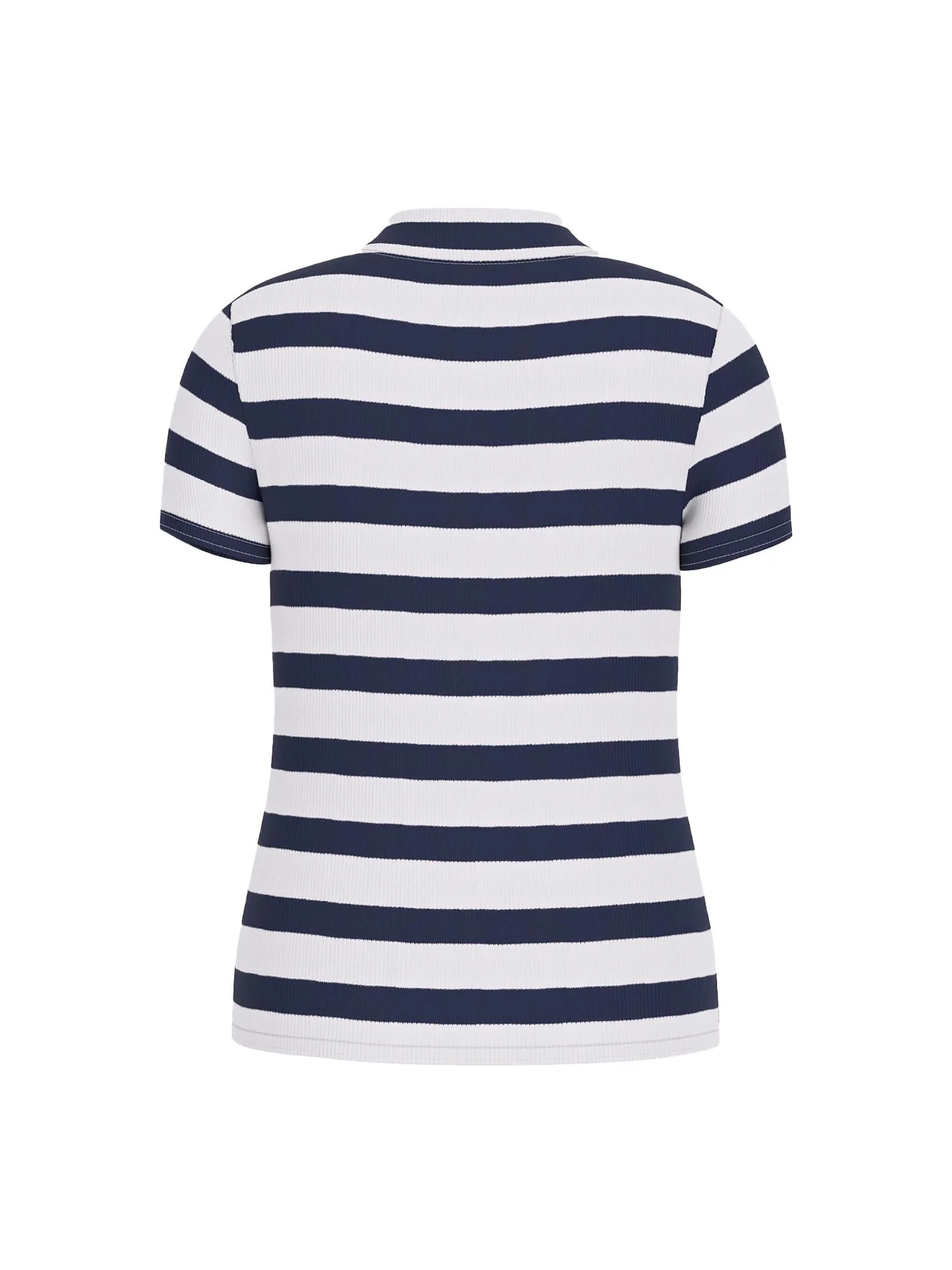 T-shirt Guess Ragazza stripes a costine bianco/blu - Image 2