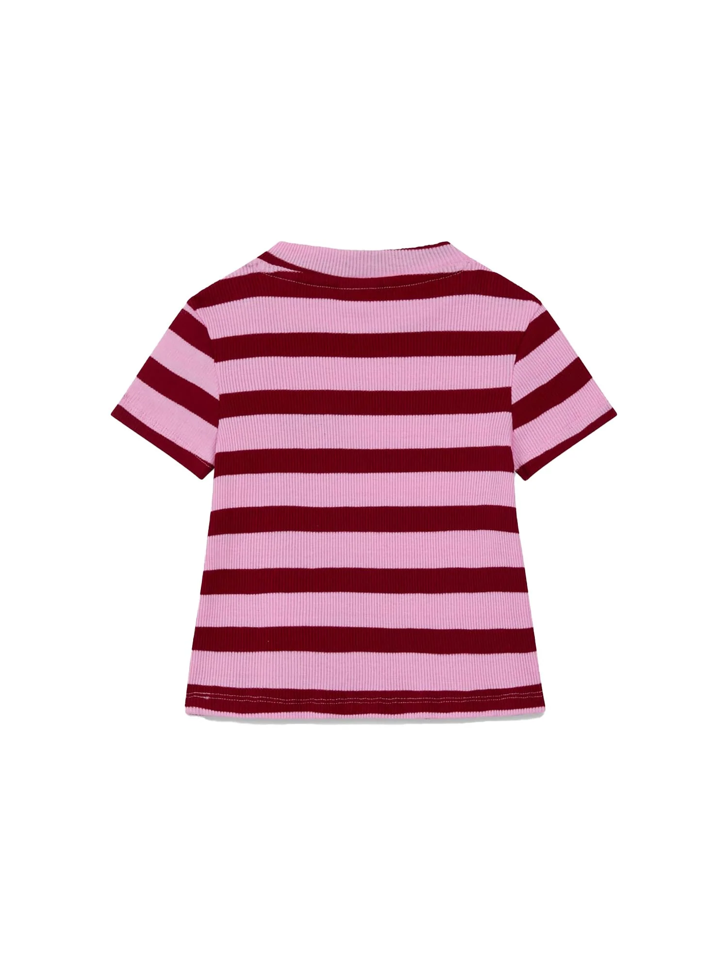 T-shirt Guess Bambina stripes a costine rosso/rosa - Image 2