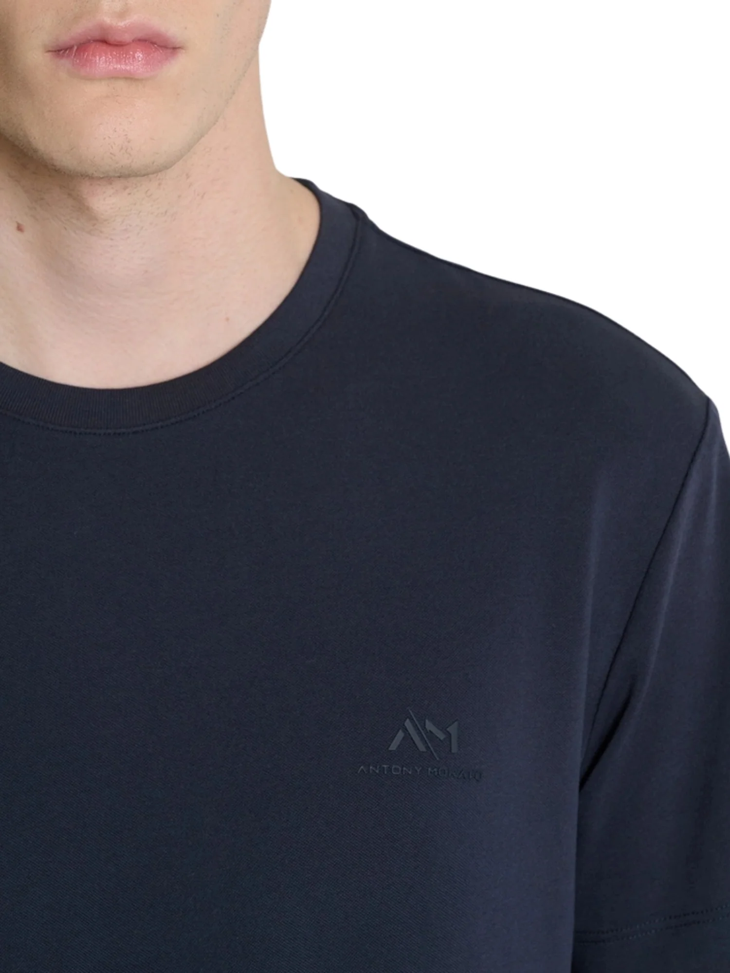 T-shirt con maniche corte modello super slim fit blu - Image 3