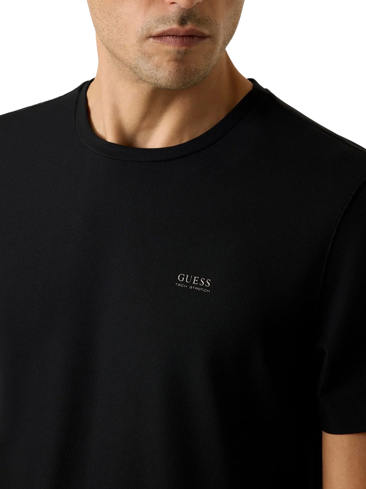 T-shirt Guess Uomo manica corta tech stretch
 nero - Image 3