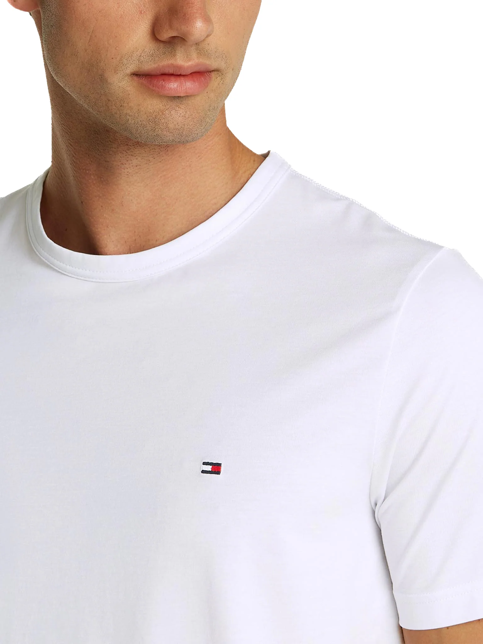 T-shirt tecnica Tommy Hilfiger in cotone organico bianco - Image 3