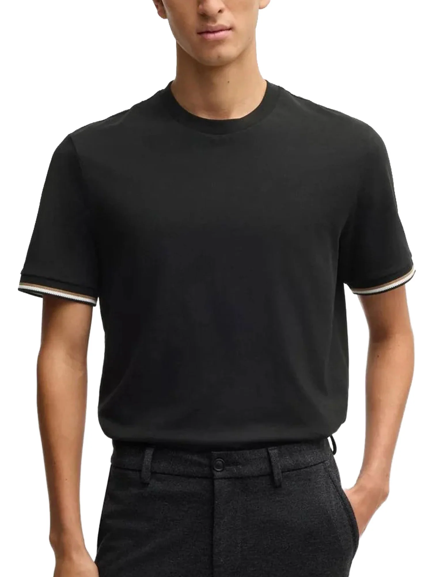 T-shirt Boss Uomo manica corta thompson
 nero