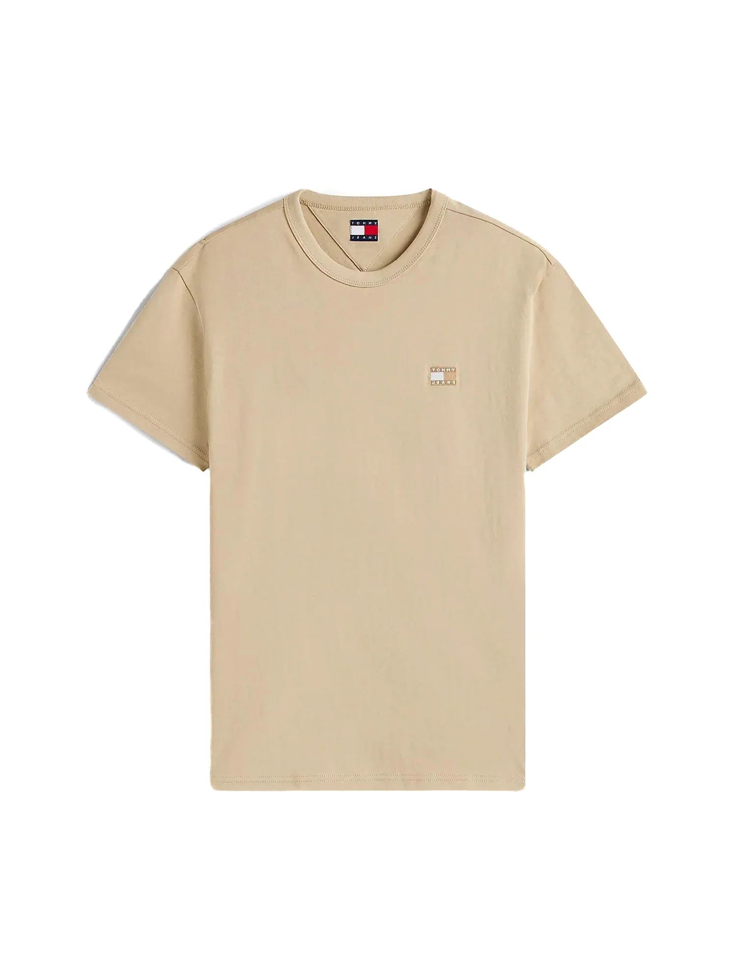 T-shirt maniche corte con badge frontale beige - Image 4