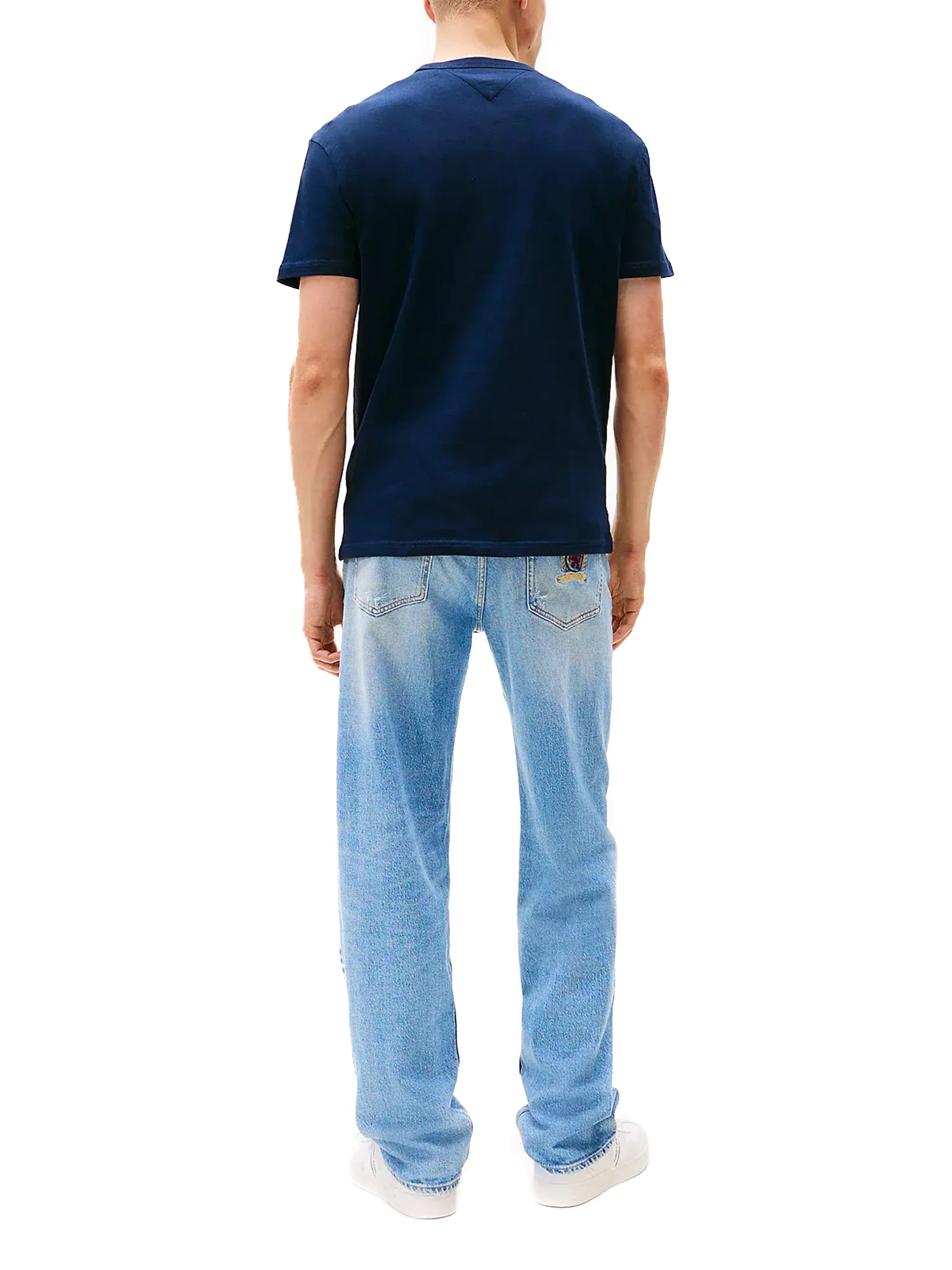 T-shirt maniche corte con badge frontale blu - Image 3