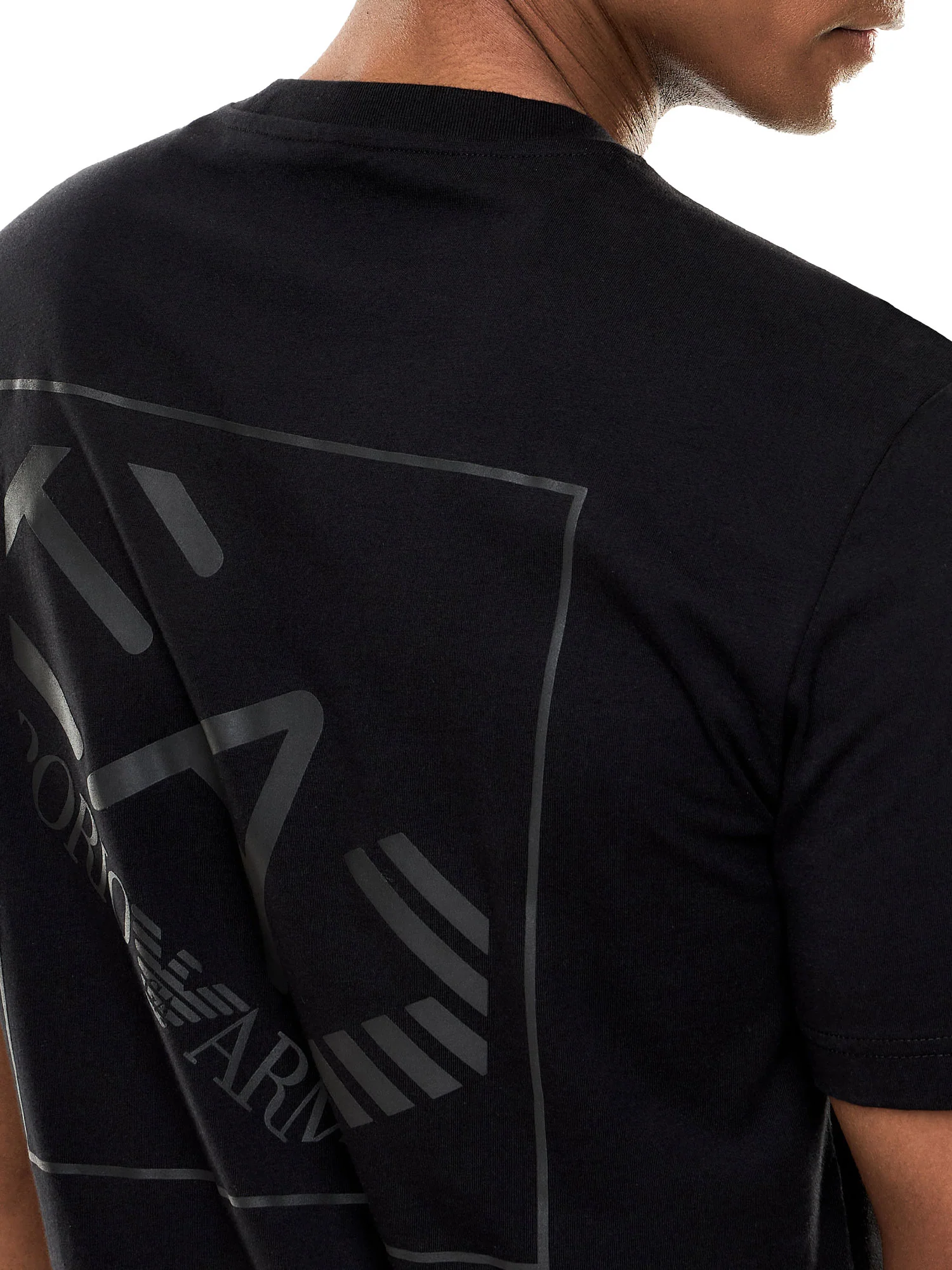 T-shirt EA7 uomo manica corta Train logo nero - Image 3