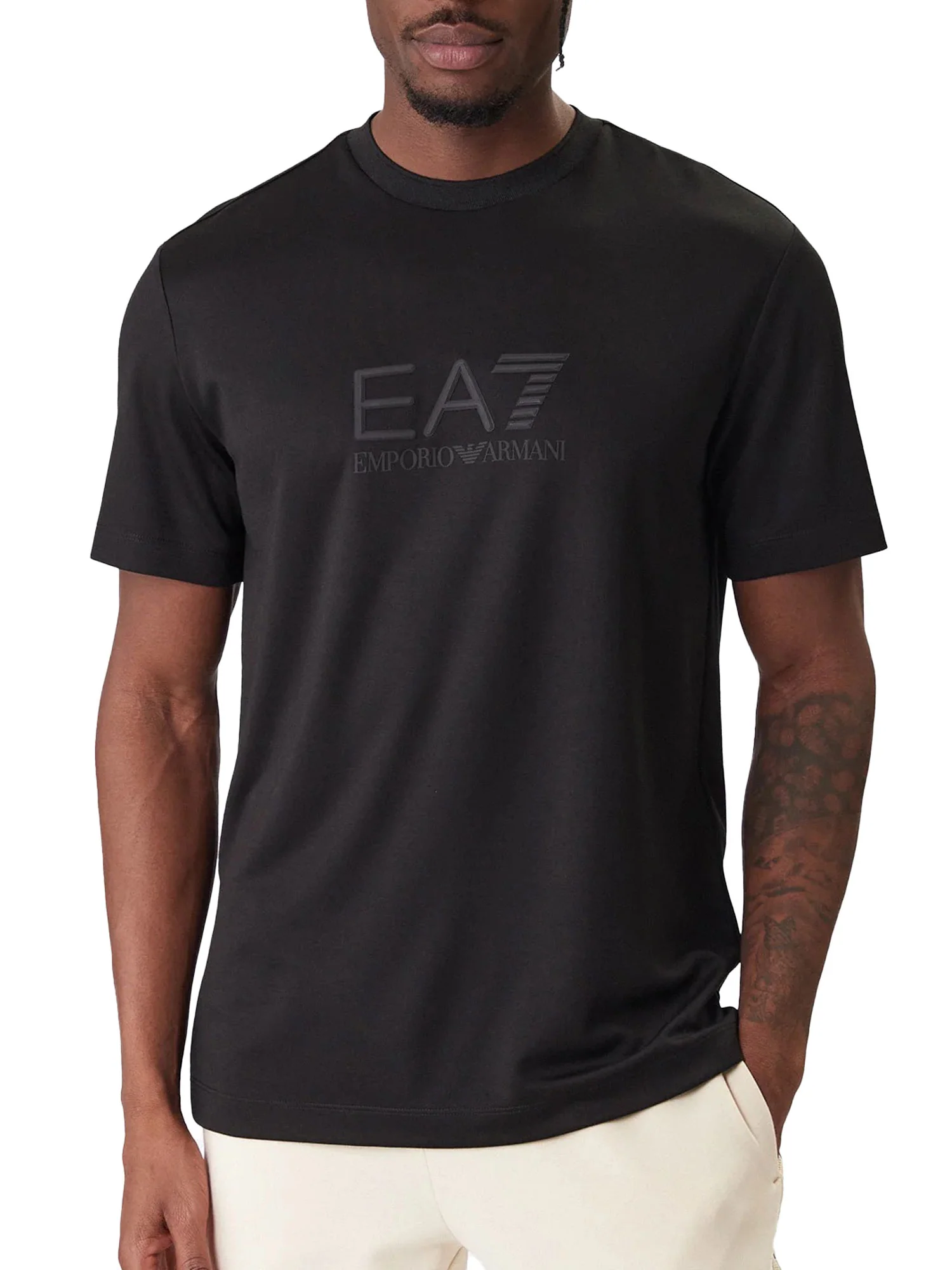 T-shirt EA7 uomo manica corta Train Lux nero