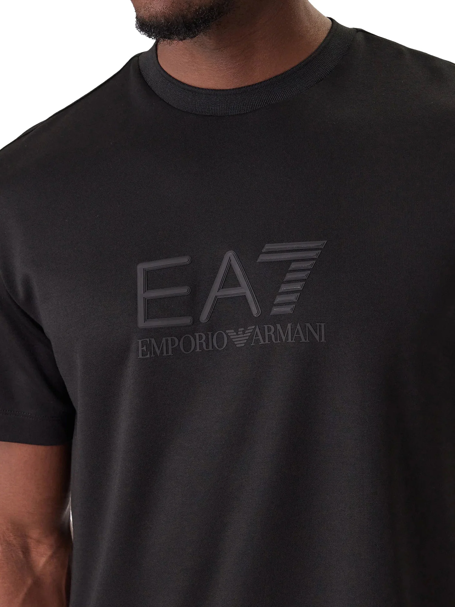 T-shirt EA7 uomo manica corta Train Lux nero - Image 3