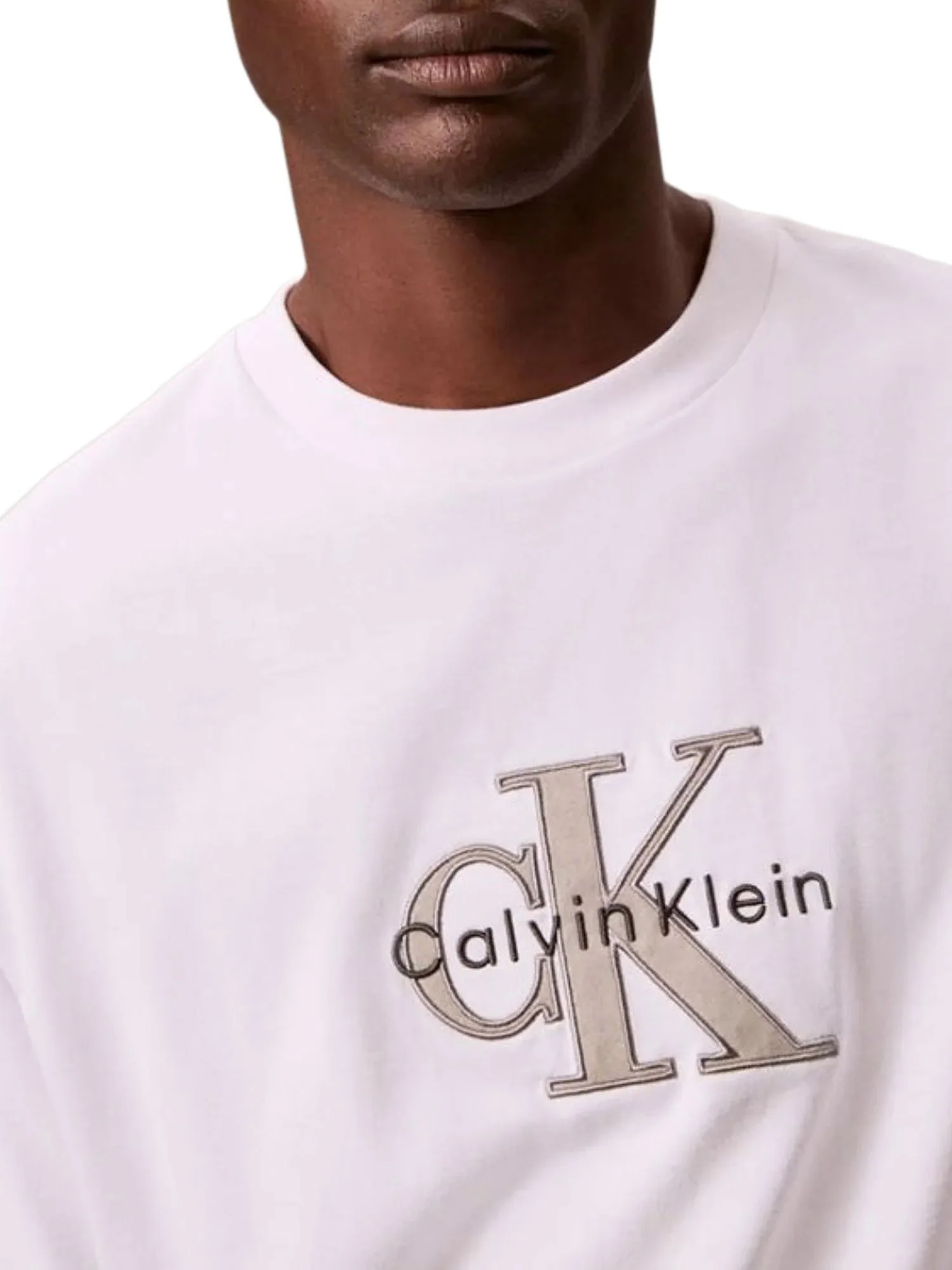 T-shirt Calvin Klein Jeans Uomo manica corta monologo graphic Bianco - Image 3