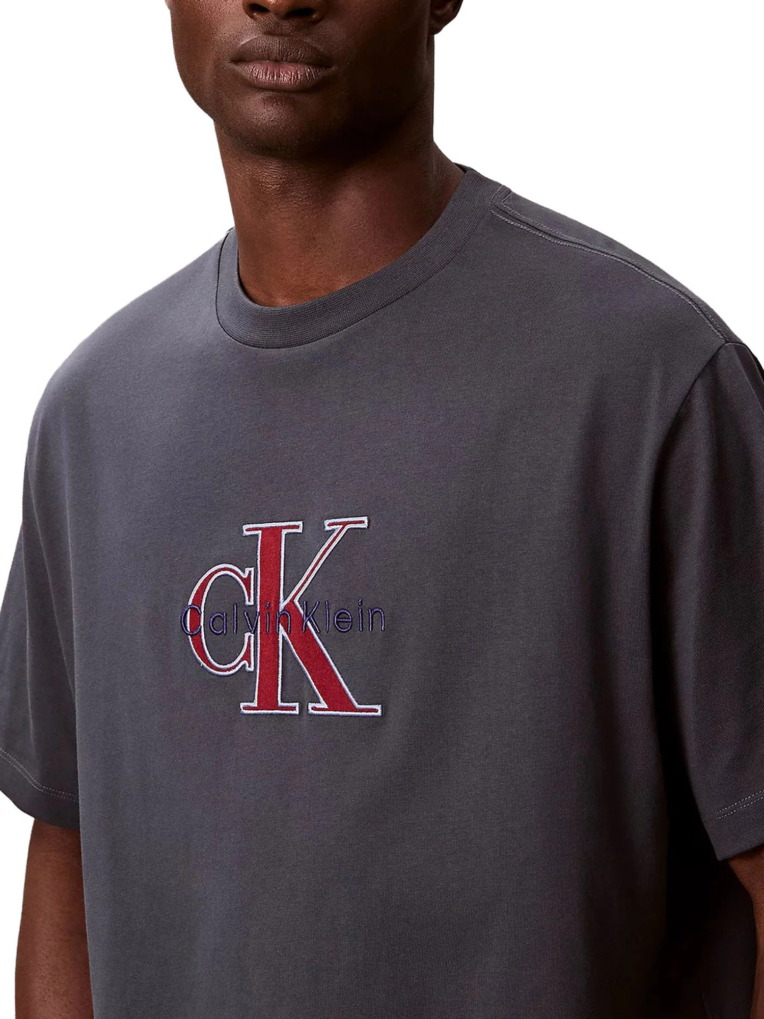 T-shirt Calvin Klein Jeans Uomo manica corta monologo graphic Blu - Image 3