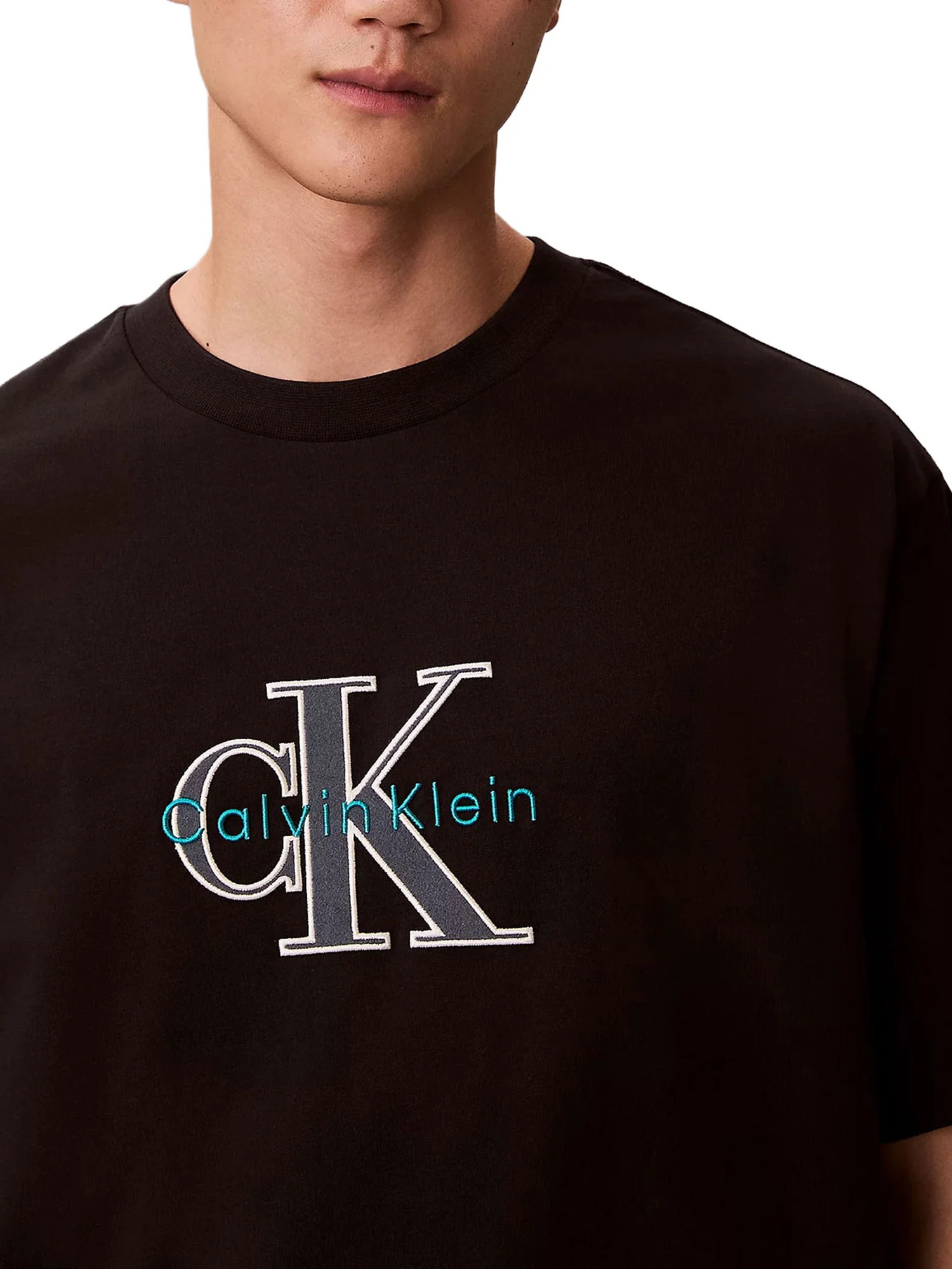 T-shirt Calvin Klein Jeans Uomo manica corta monologo graphic Nero - Image 3