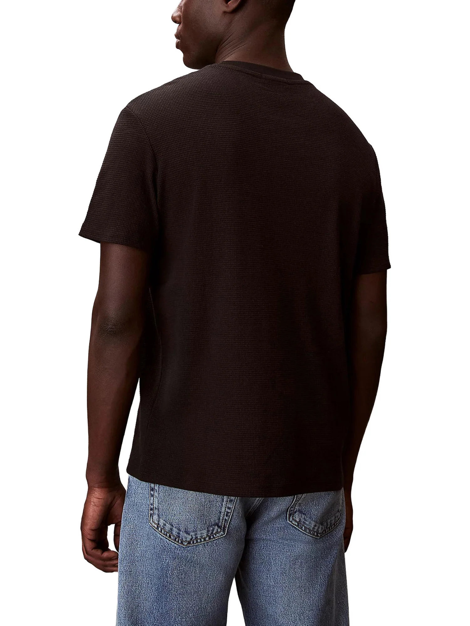 T-shirt Calvin Klein Jeans Uomo manica corta waffle badge Nero - Image 2