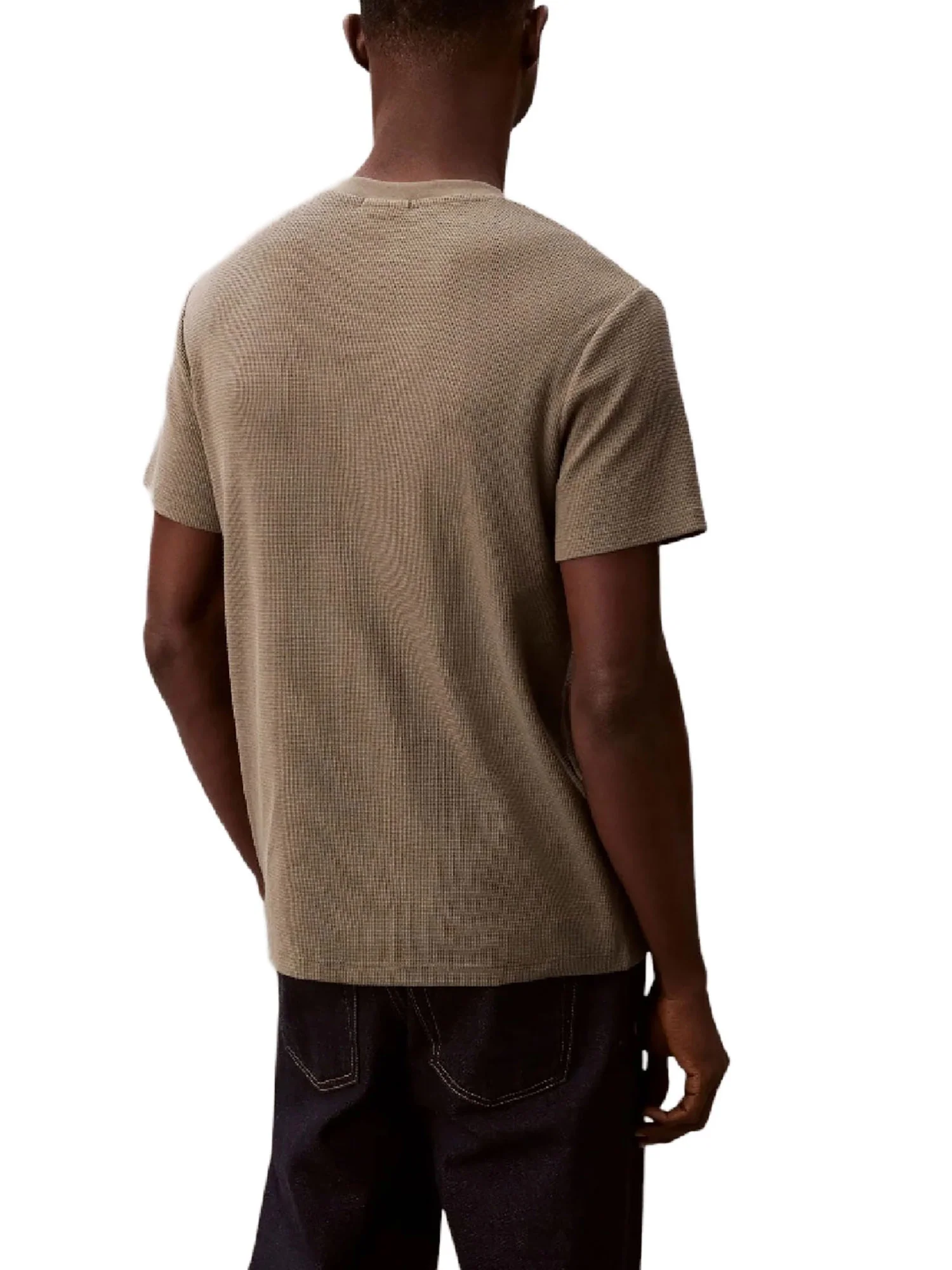 T-shirt Calvin Klein Jeans Uomo manica corta waffle badge Verde - Image 2