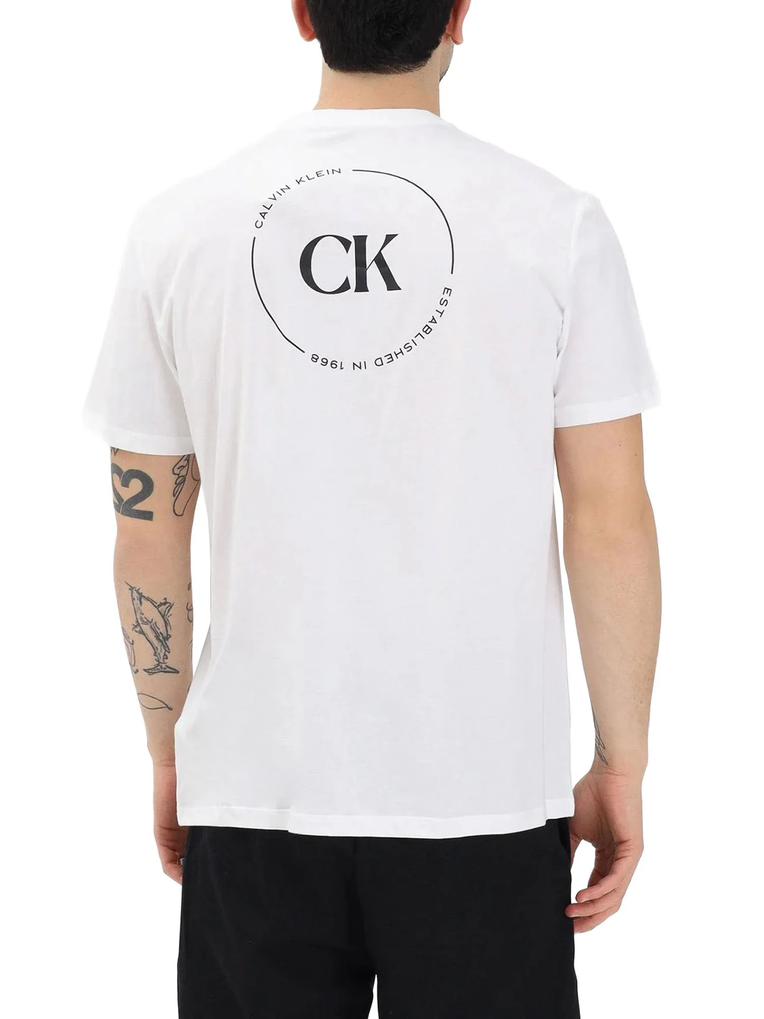 T-shirt Calvin Klein Jeans Uomo manica corta wholesale jeans graphics Bianco - Image 2