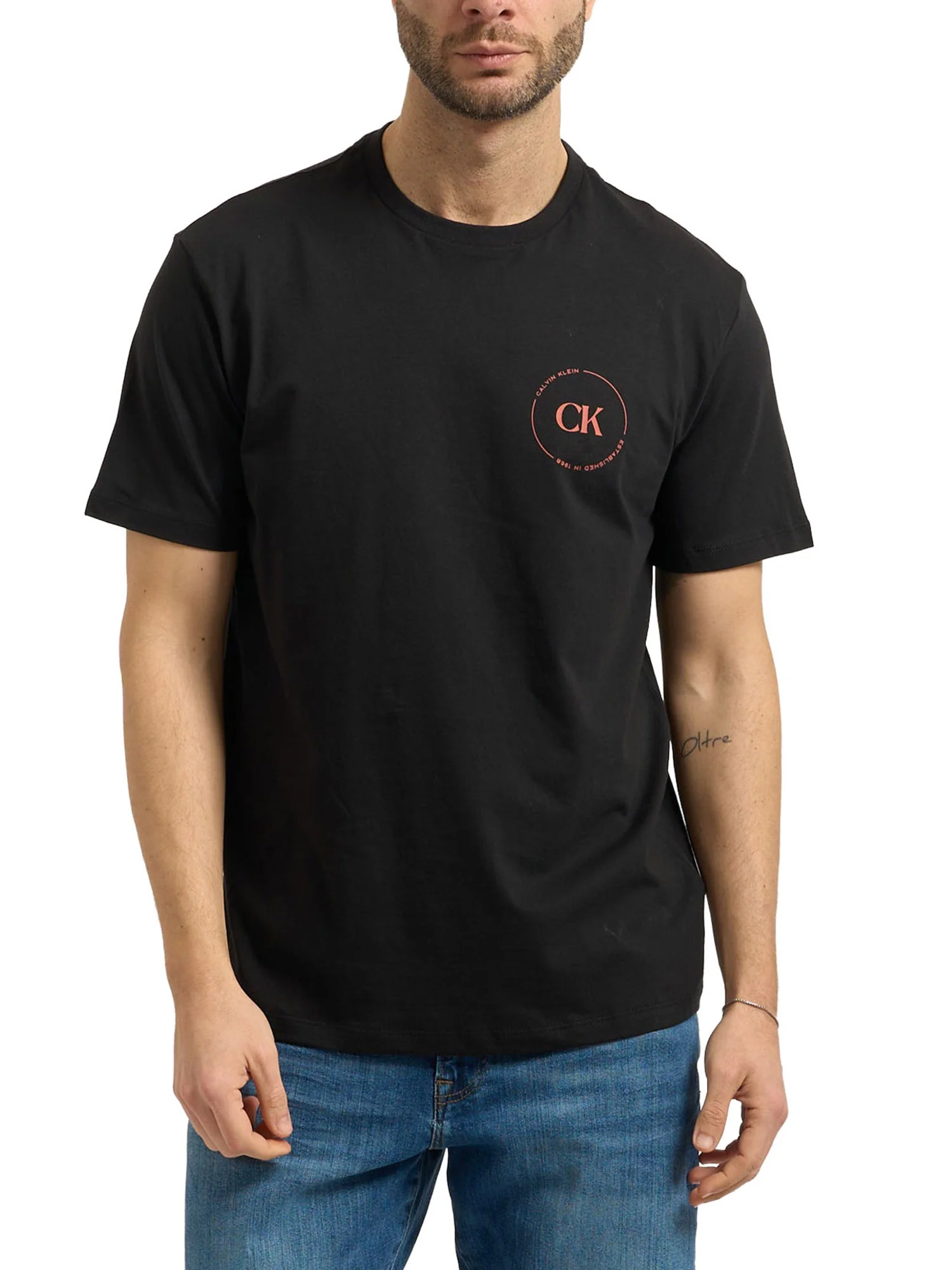 T-shirt Calvin Klein Jeans Uomo manica corta wholesale jeans graphics Nero