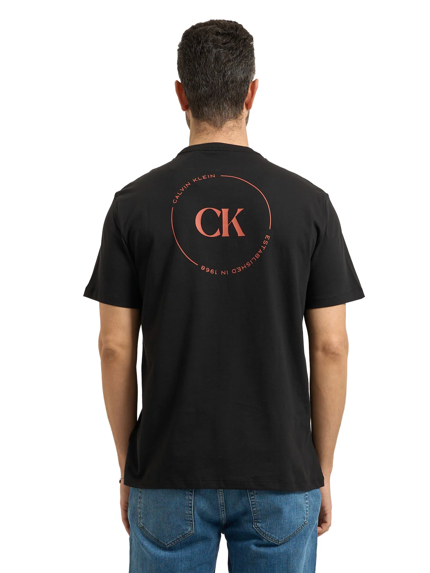 T-shirt Calvin Klein Jeans Uomo manica corta wholesale jeans graphics Nero - Image 2