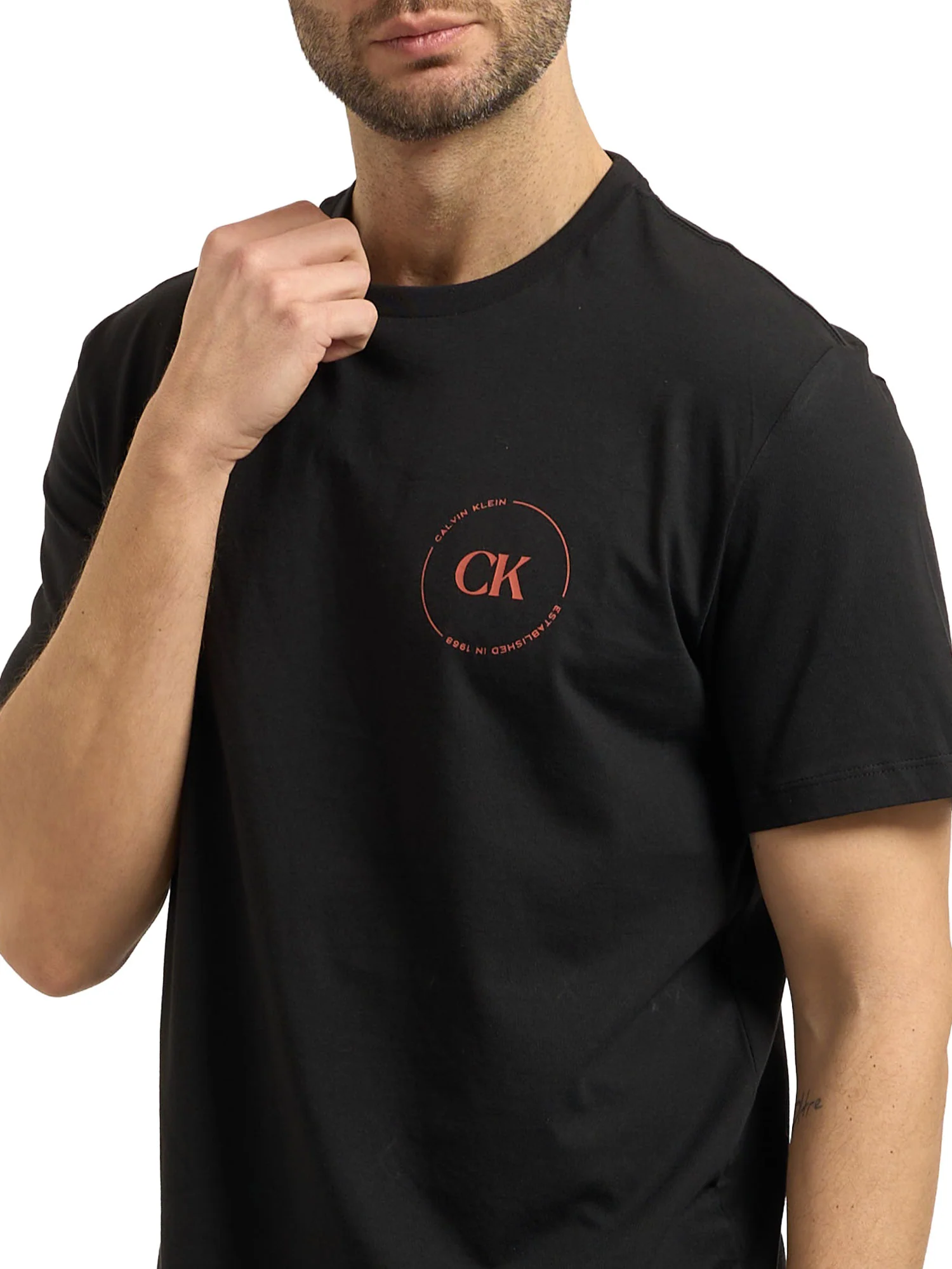 T-shirt Calvin Klein Jeans Uomo manica corta wholesale jeans graphics Nero - Image 3