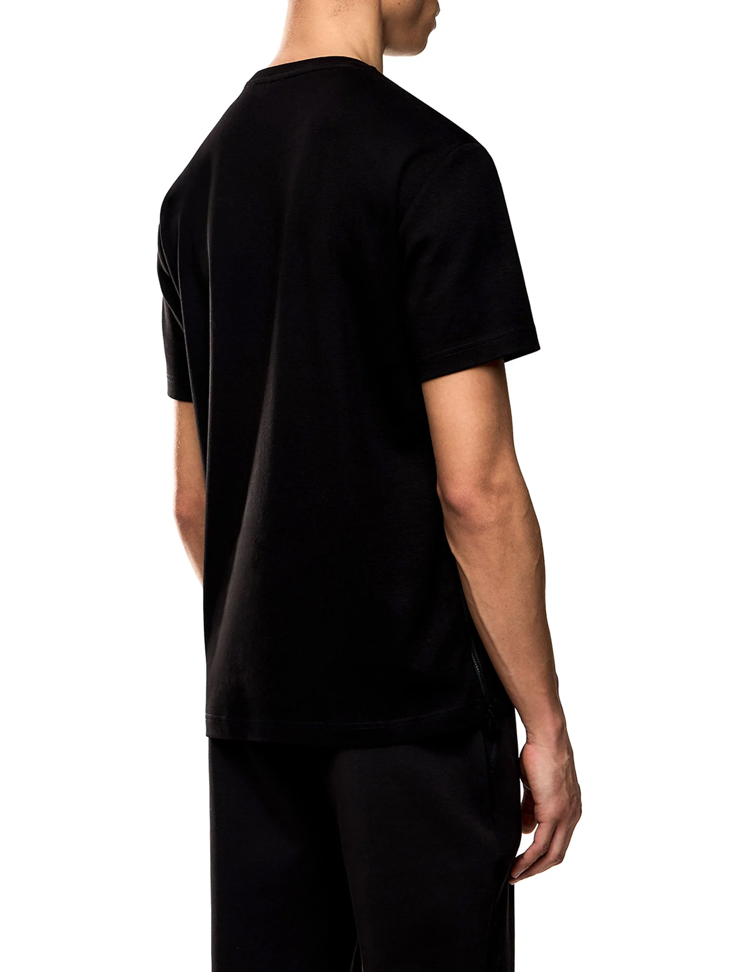 T-shirt con zip laterale nero - Image 2