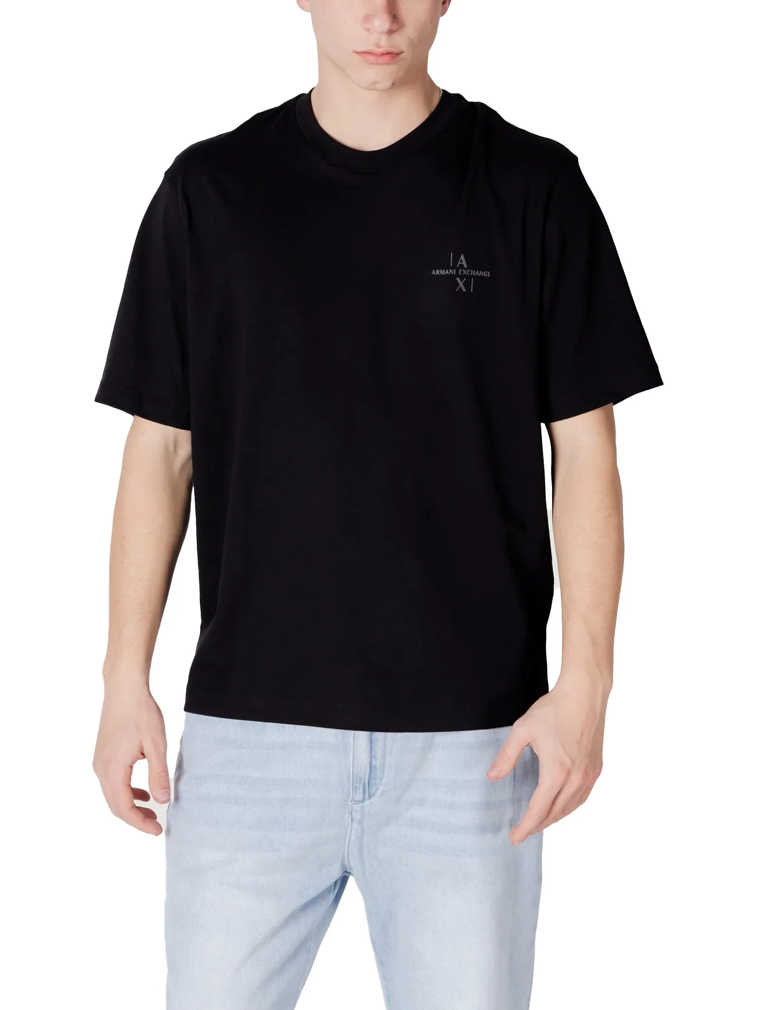 T-shirt mini logo sul petto nero