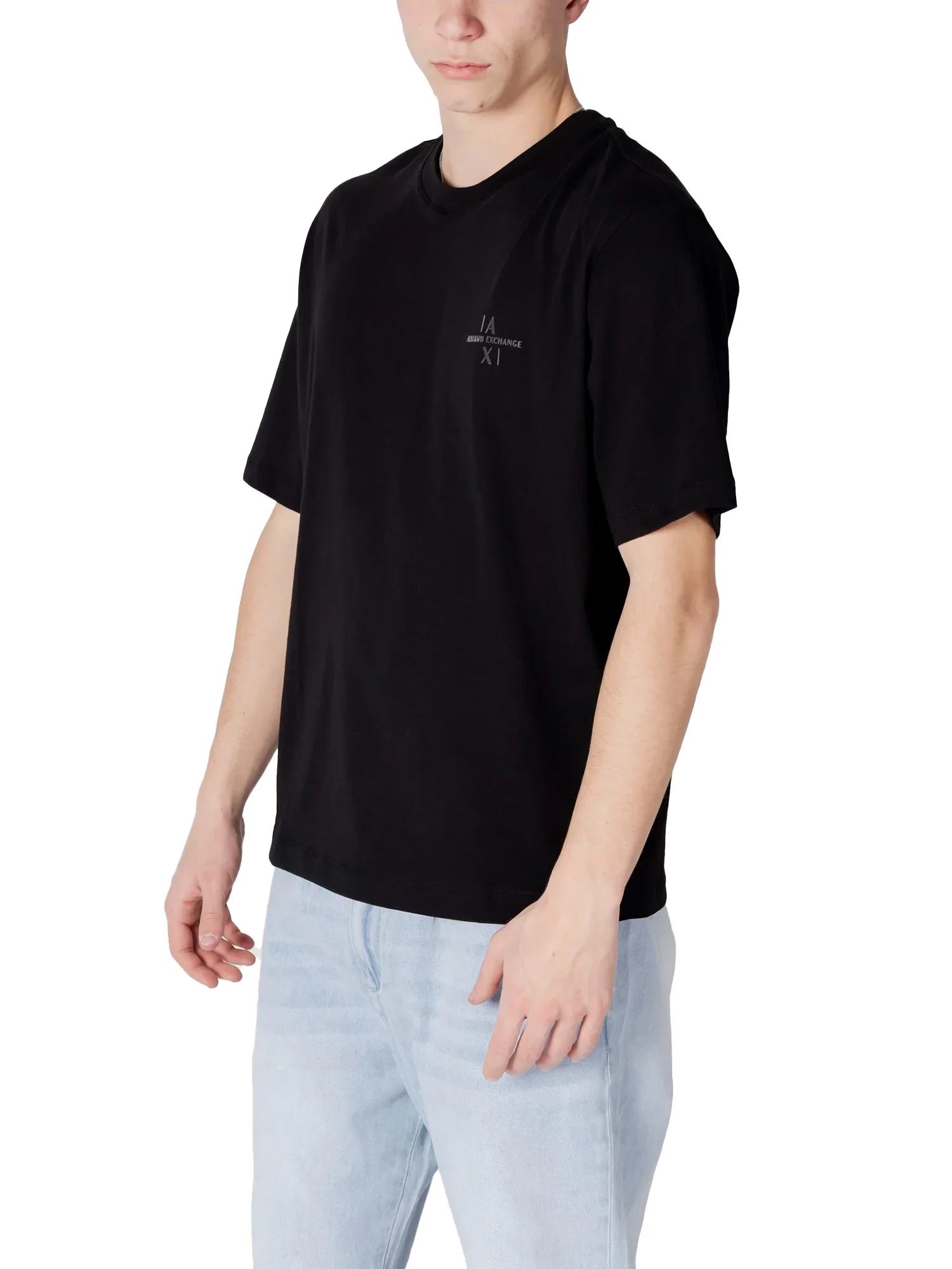 T-shirt mini logo sul petto nero - Image 2