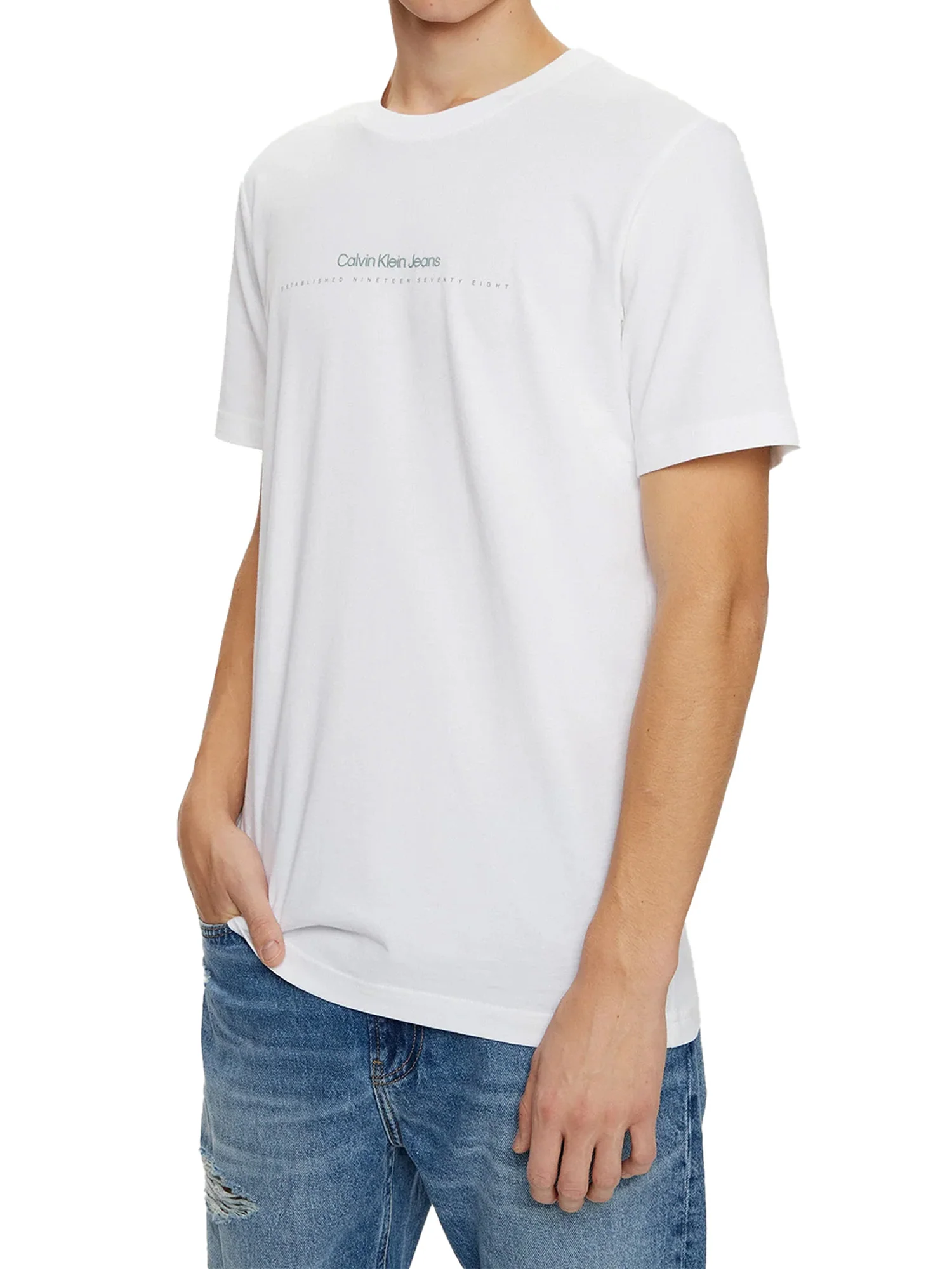 T-shirt minimal logo frontale bianco