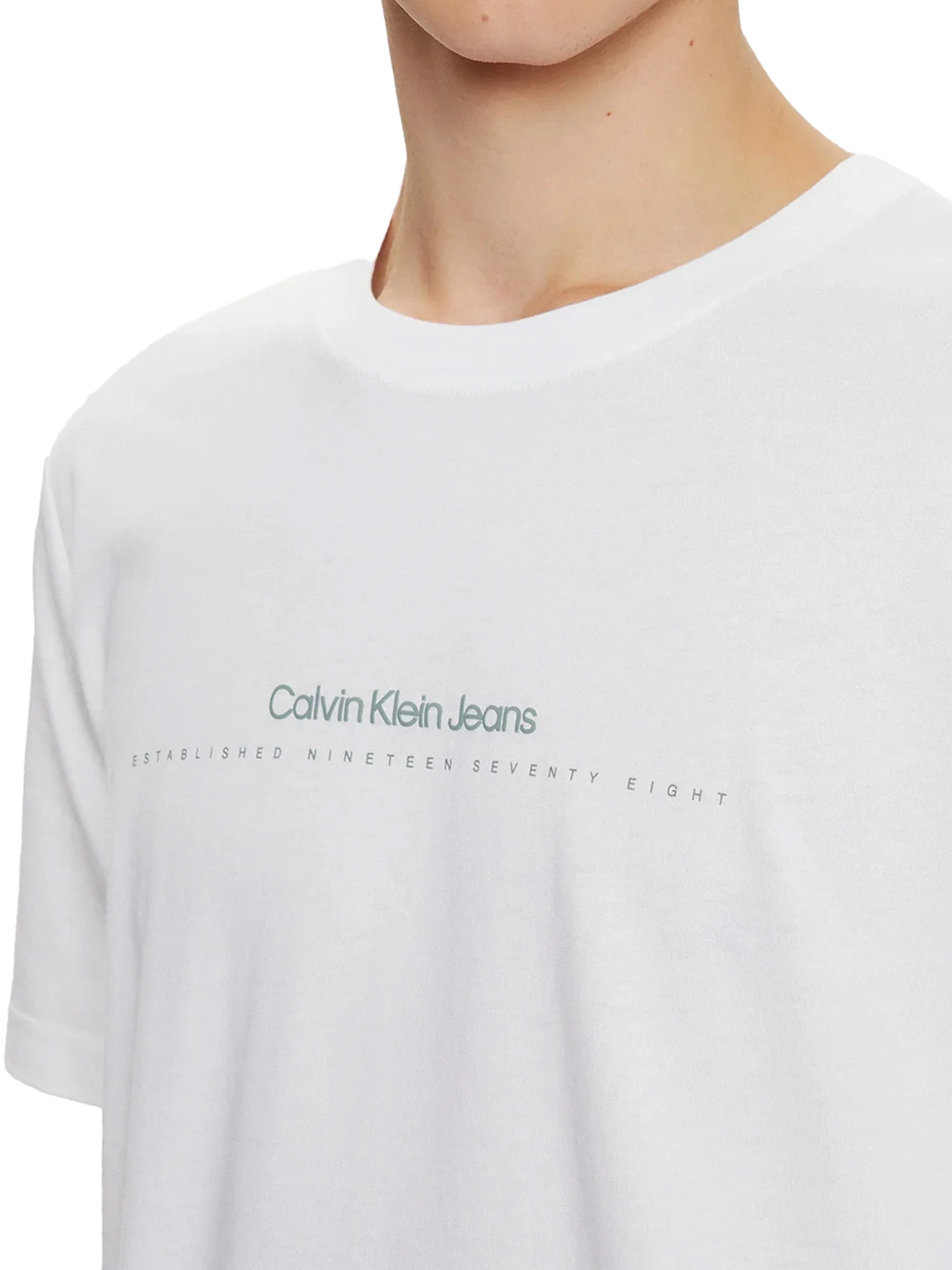 T-shirt minimal logo frontale bianco - Image 3