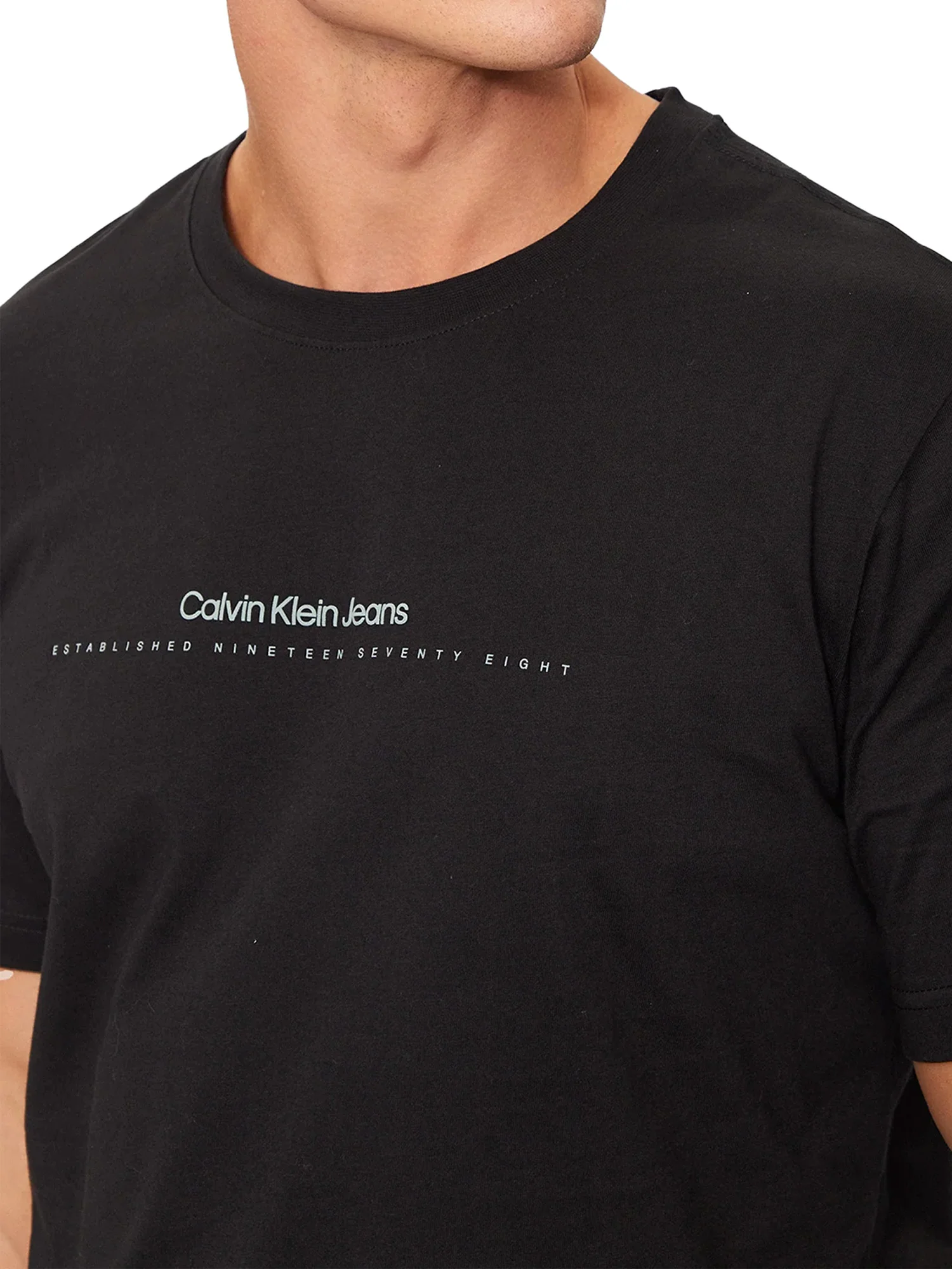 T-shirt minimal logo frontale nero - Image 3