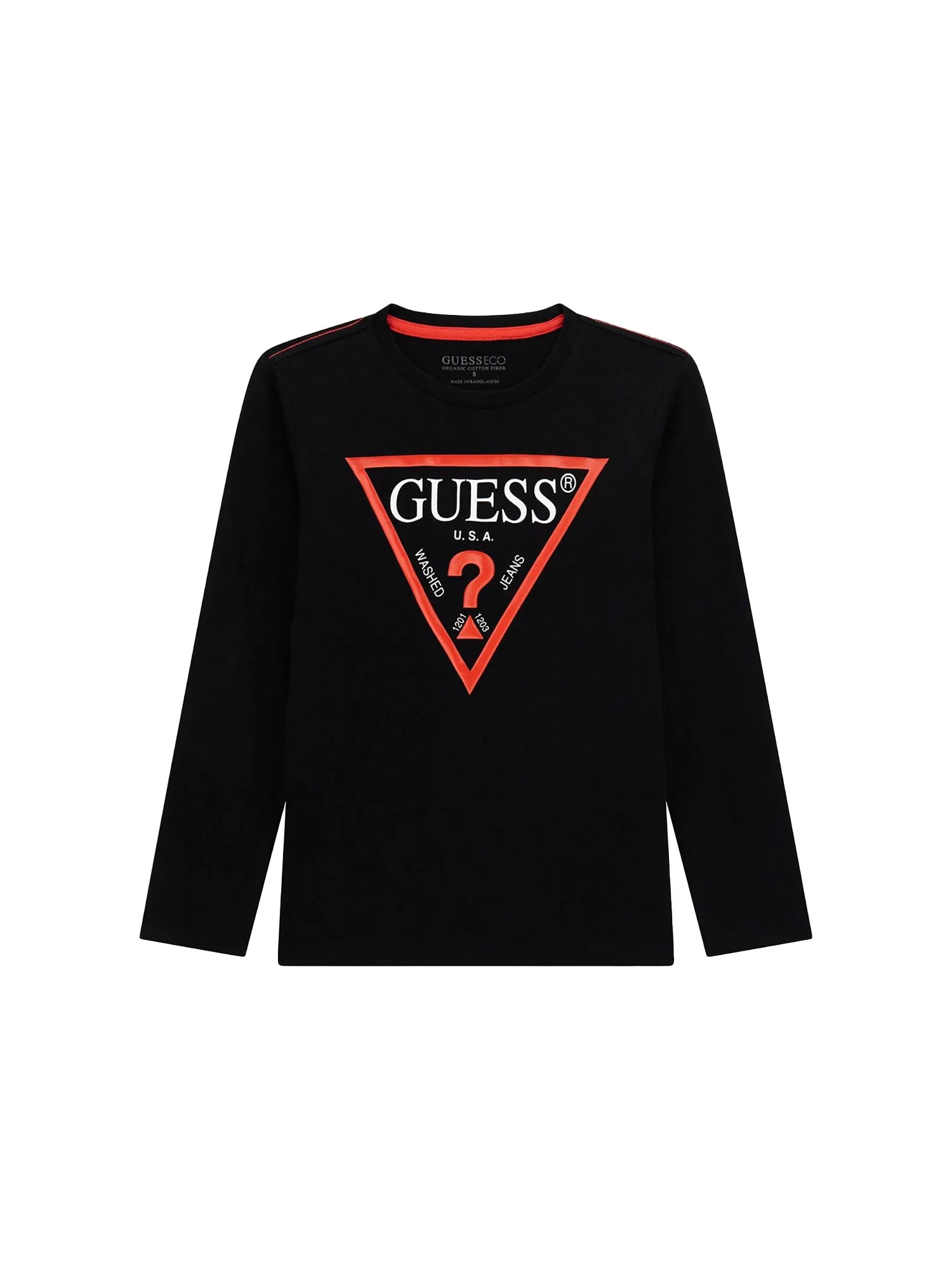 T-shirt Guess Ragazzo logo core nero