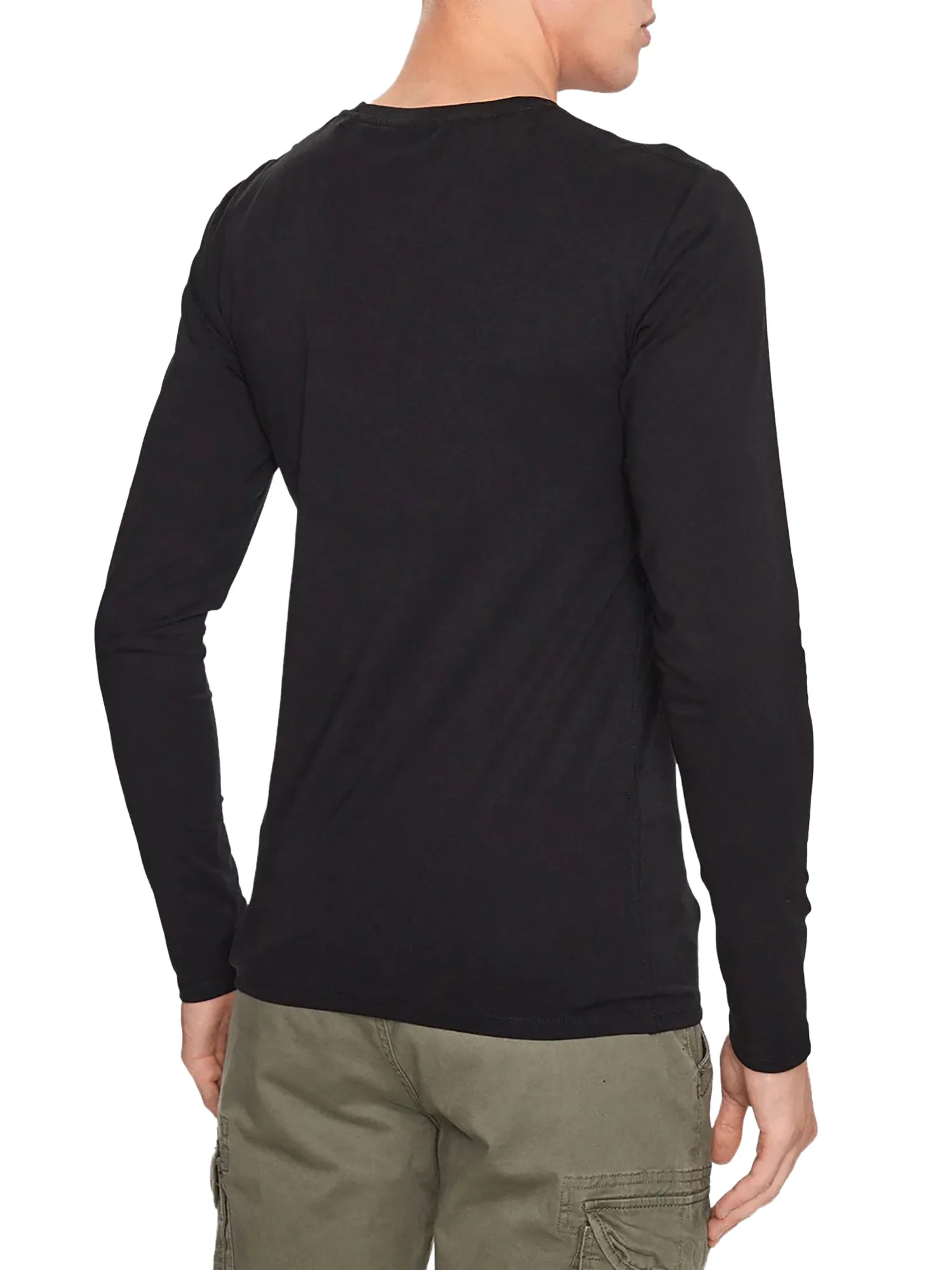 T-shirt Guess Uomo manica lunga core 
 nero - Image 2