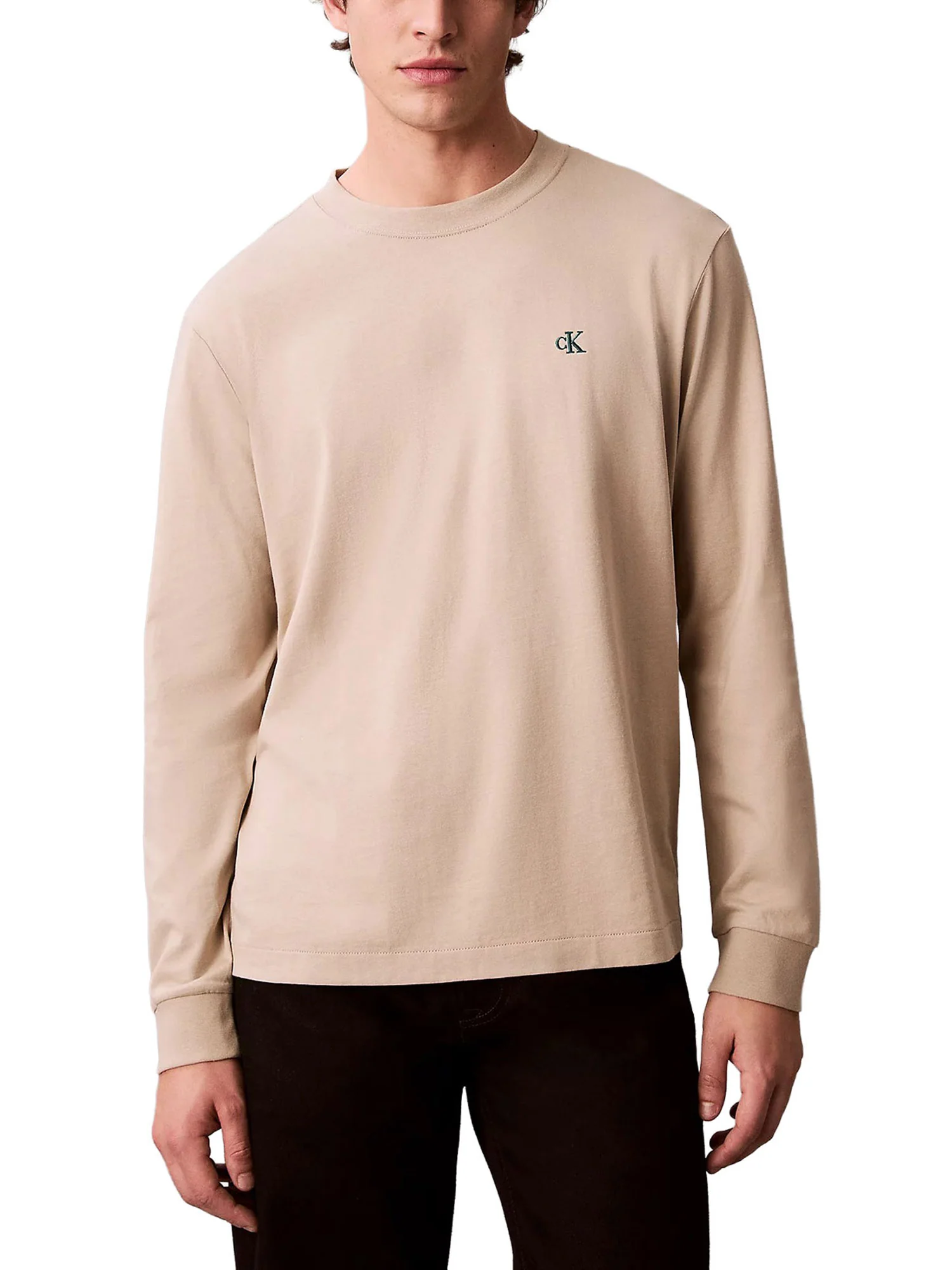 T-shirt Calvin Klein Jeans Uomo manica lunga easy monogram Grigio